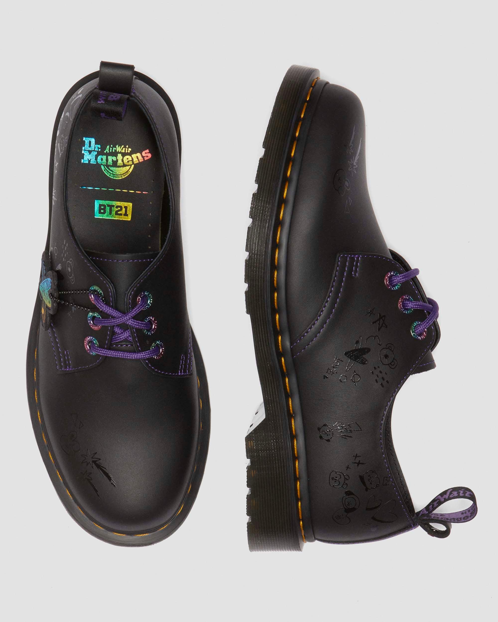 1461 BT21 Leren Oxford Schoenen  in Zwart