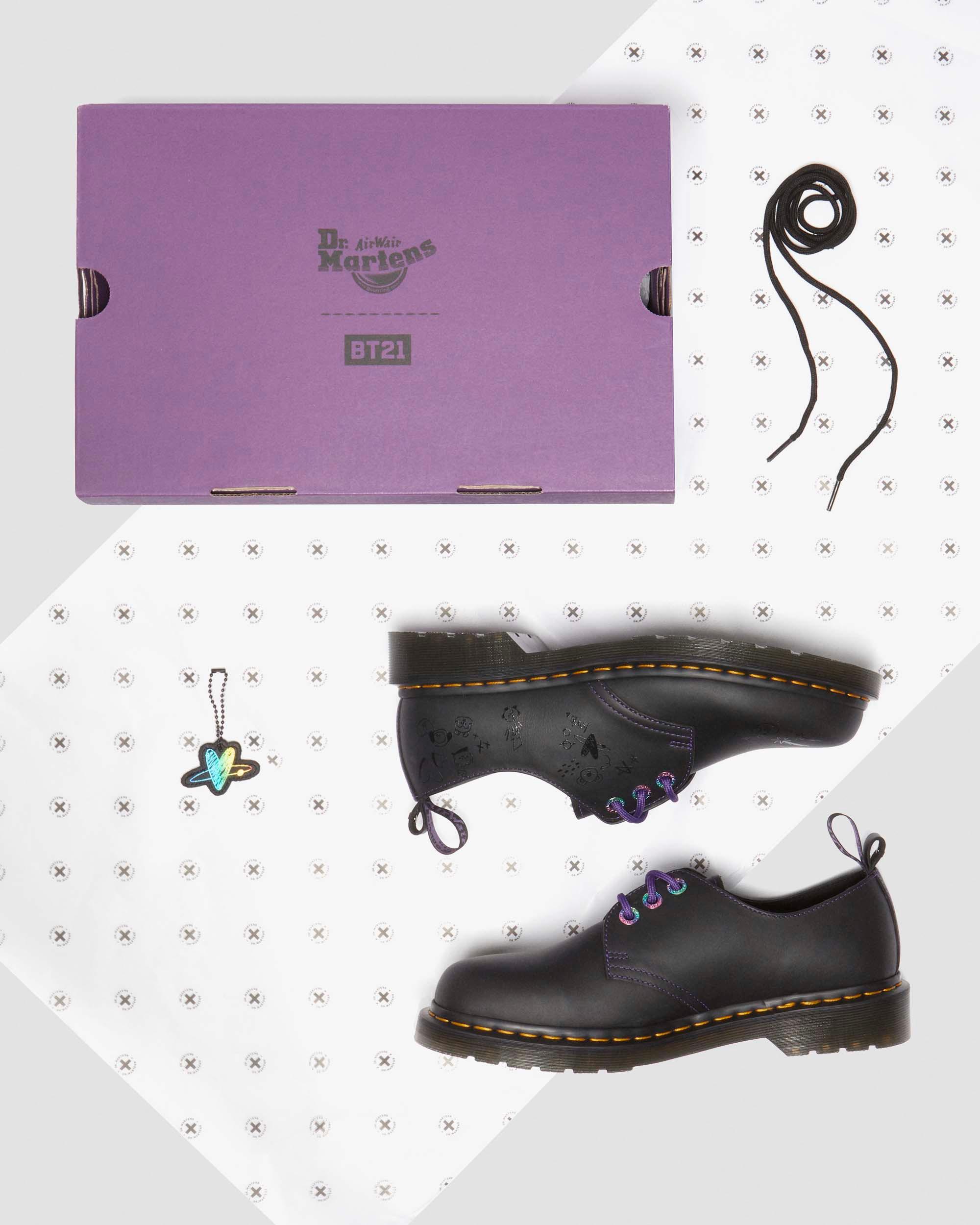 1461 BT21 Leren Oxford Schoenen  in Zwart
