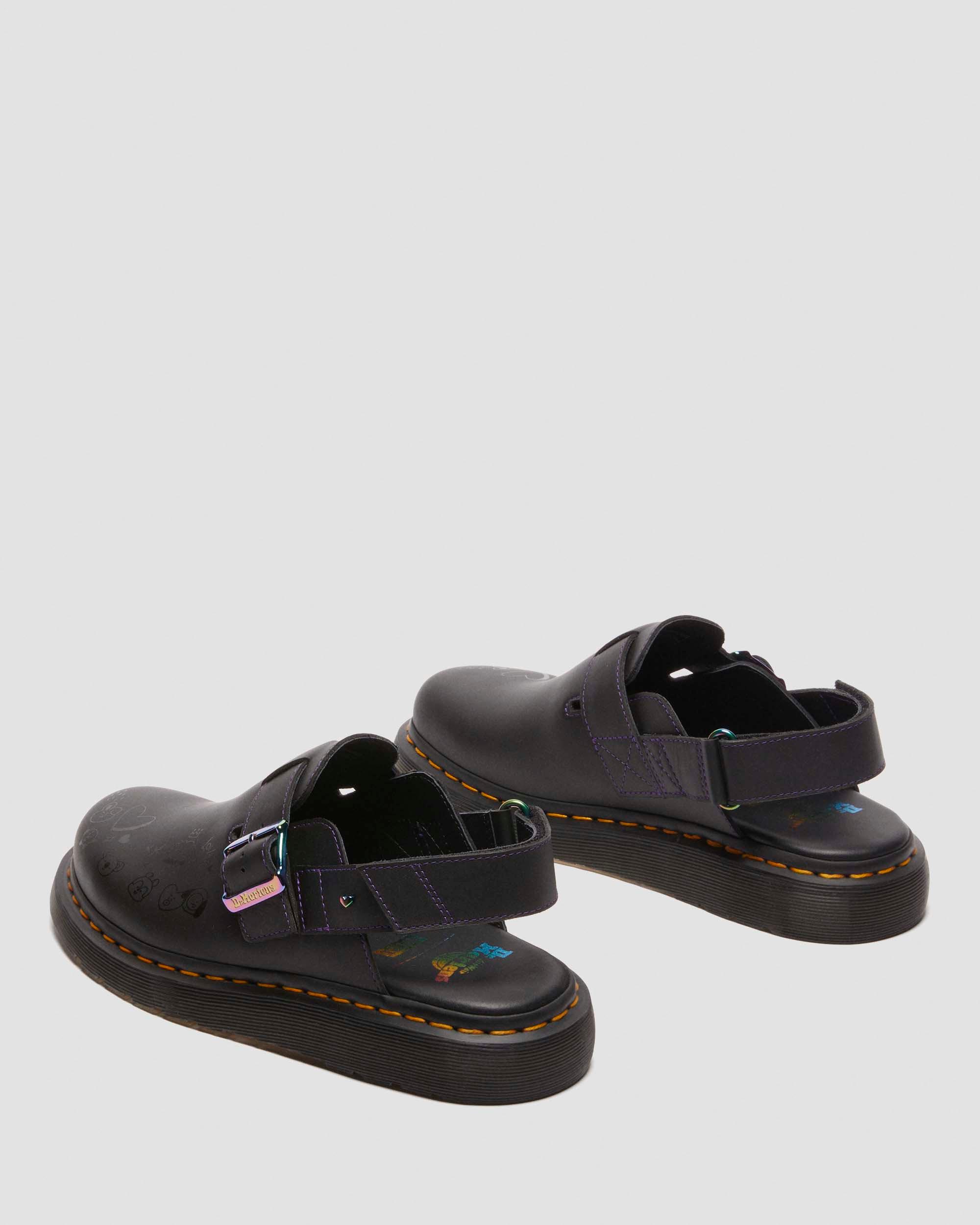 Jorge II BT21 Leather Slingback Mules in Black