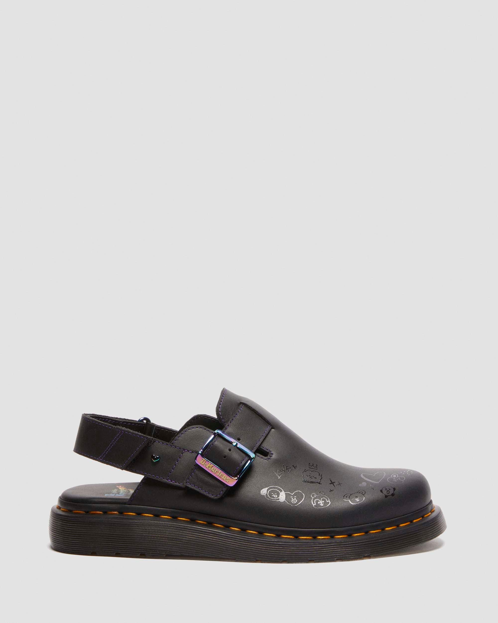 Jorge II BT21 Leather Slingback Mules in Black