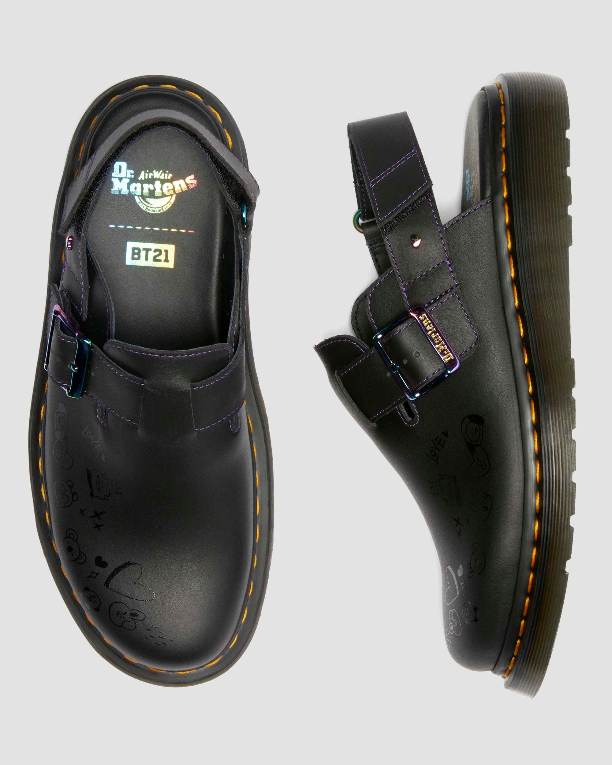 Jorge II BT21 Leather Slingback Mules in BLACK | Dr. Martens™