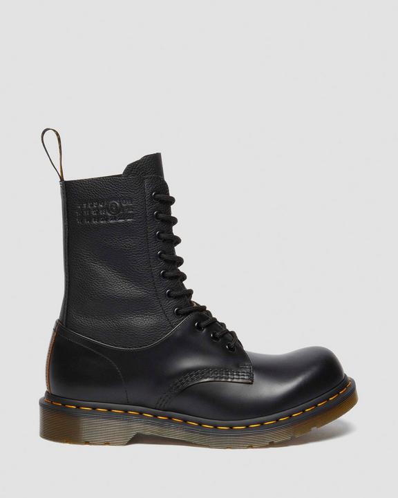 1490 / 1461 MM6 Leather Lace Up Boots in Black | Dr. Martens 1490 / 1461 MM6 Leather Lace Up Boots in Black | Dr. Martens