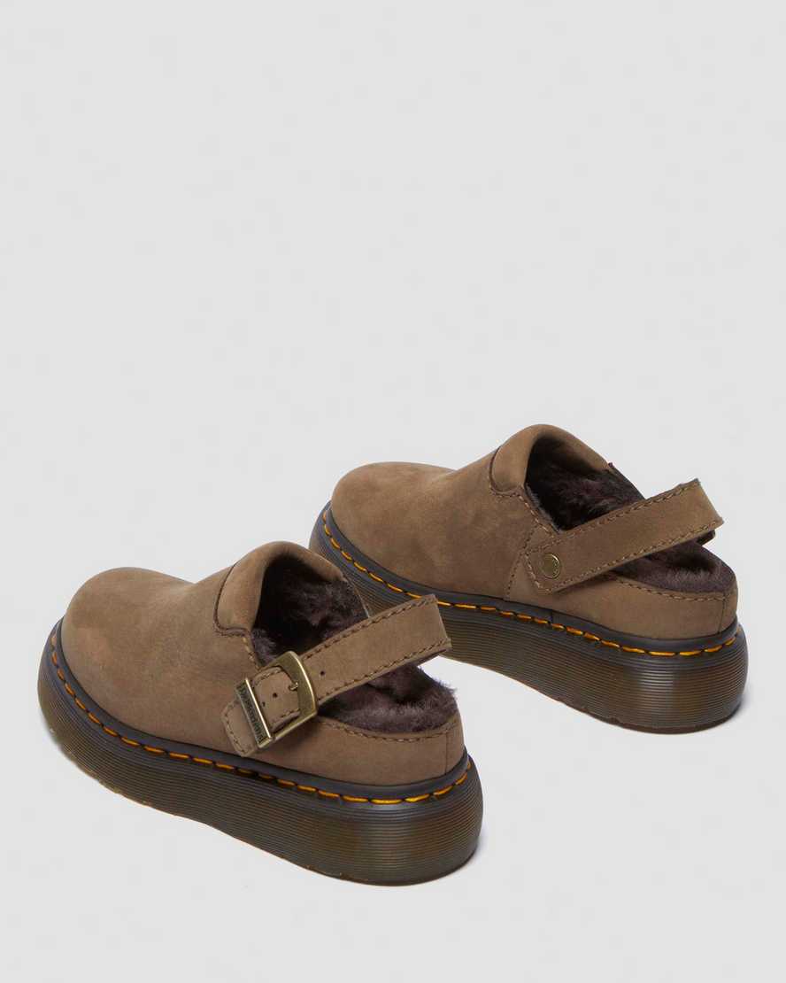 Shop Dr. Martens' Laketen Faux Fur Lined Platform Mules In Green