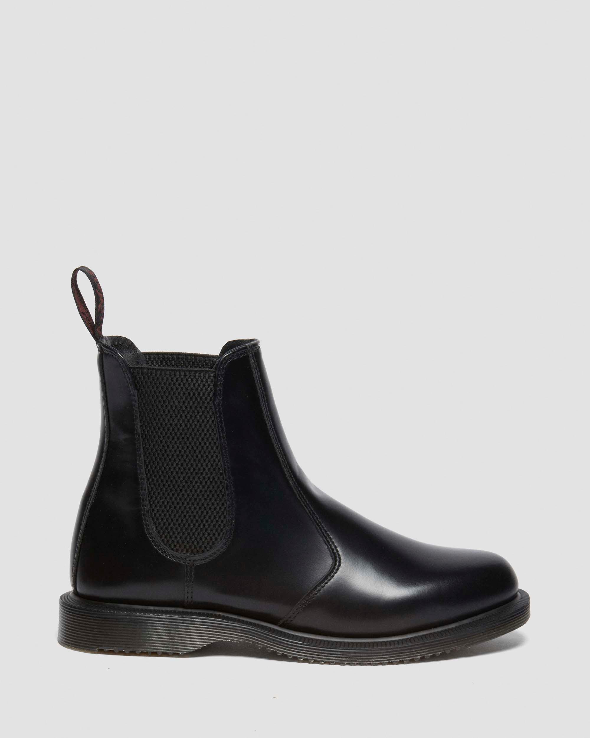 Flora Smooth Leather Chelsea Boots in Black Dr. Martens