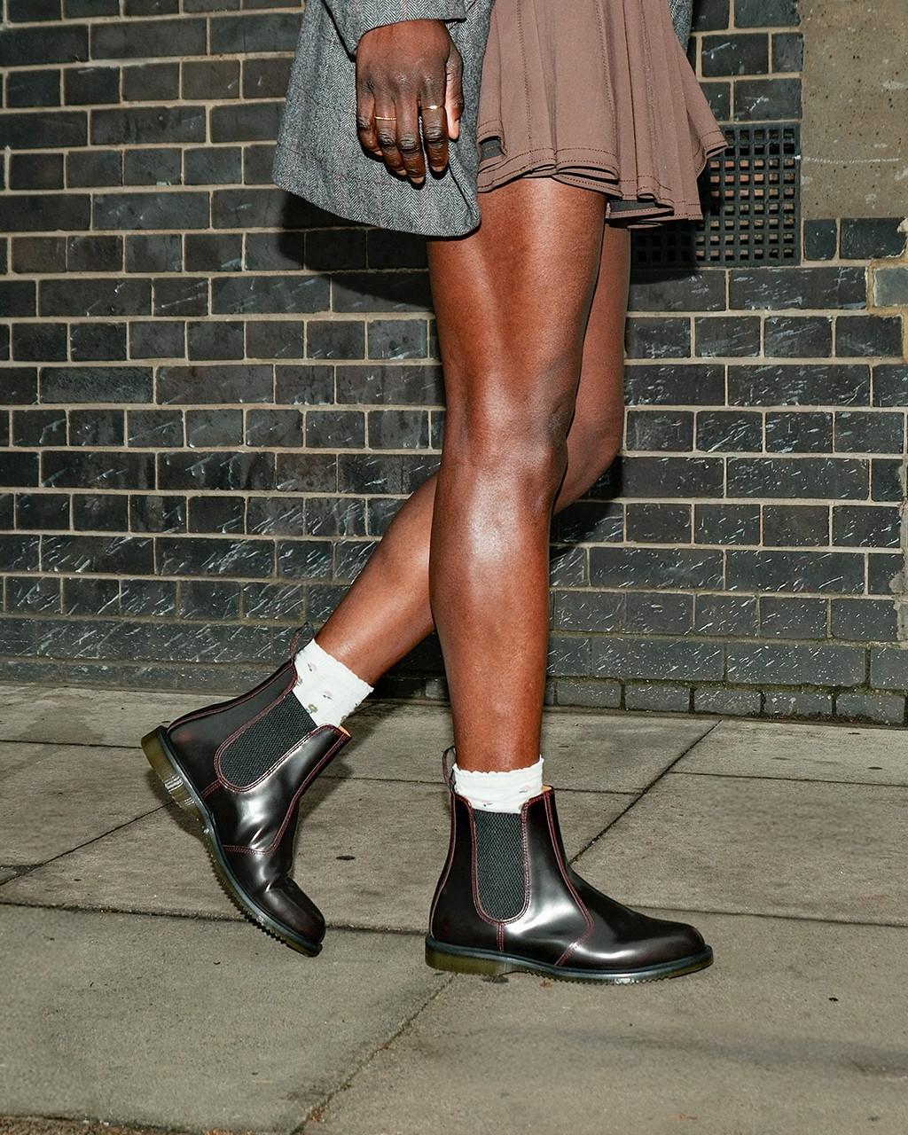 Flora Arcadia Chelsea Boots in Cherry Red