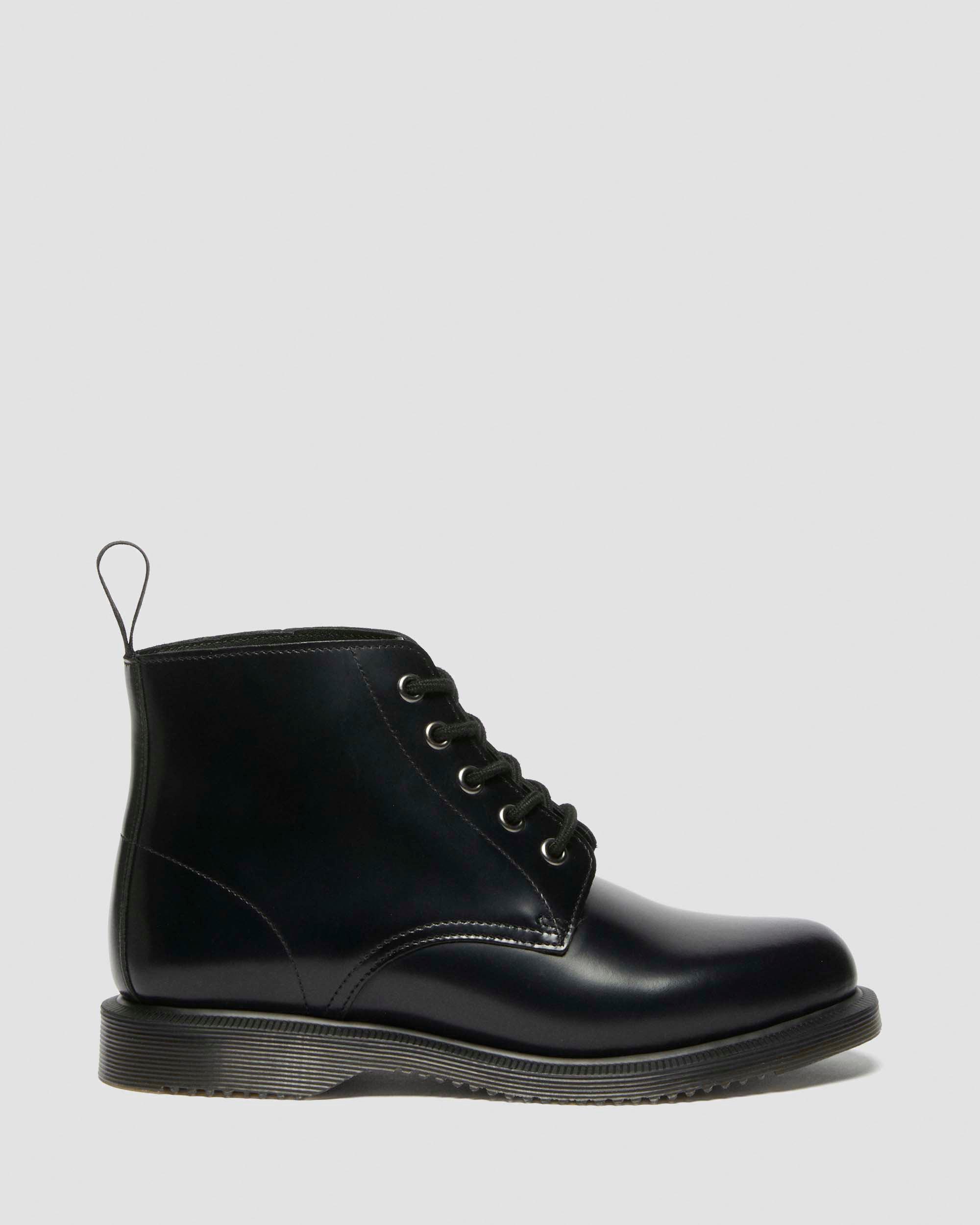 Emmeline Smooth Lace Up Boots in Black