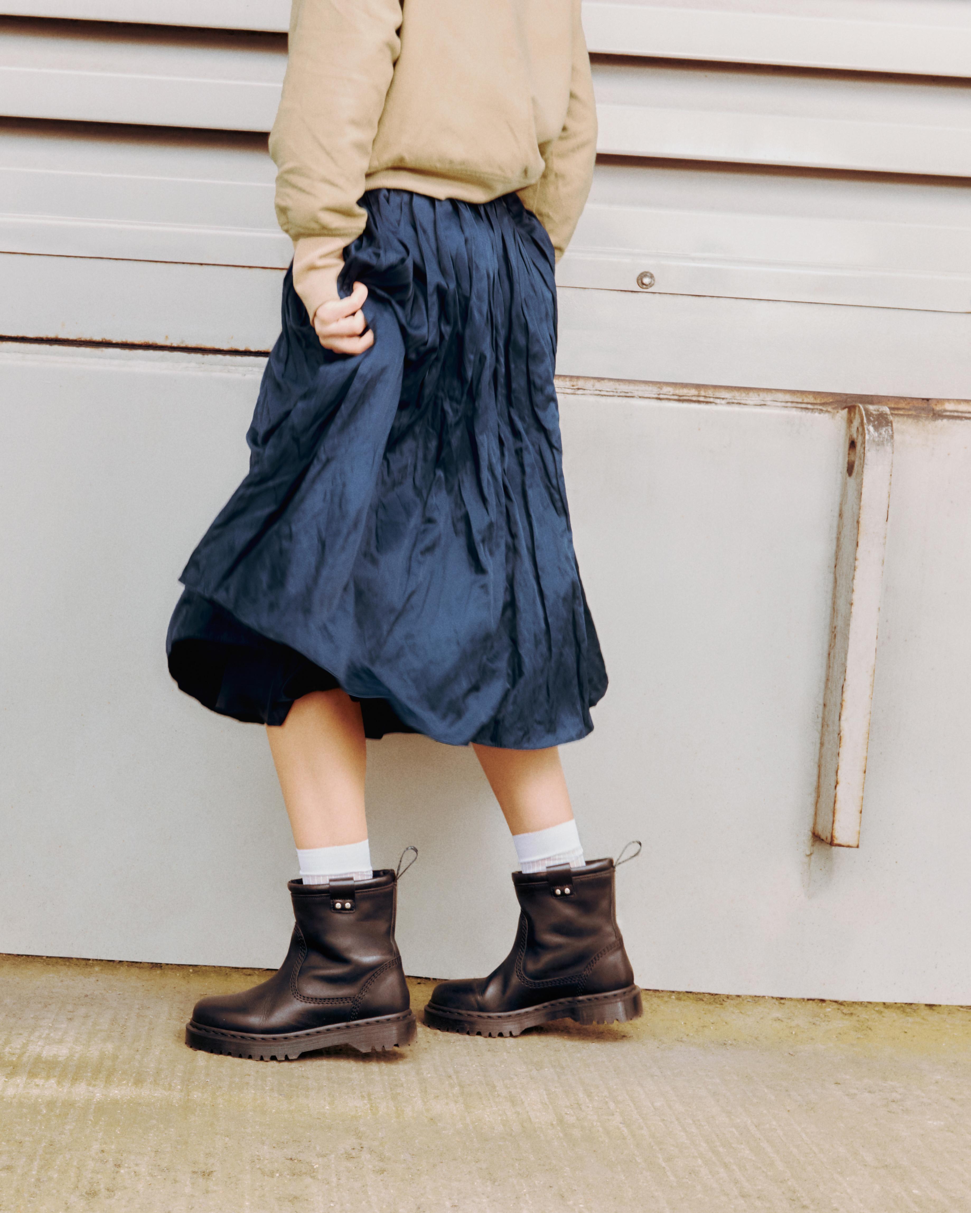 Anistone Hi Leather Biker Boots in Black | Dr. Martens