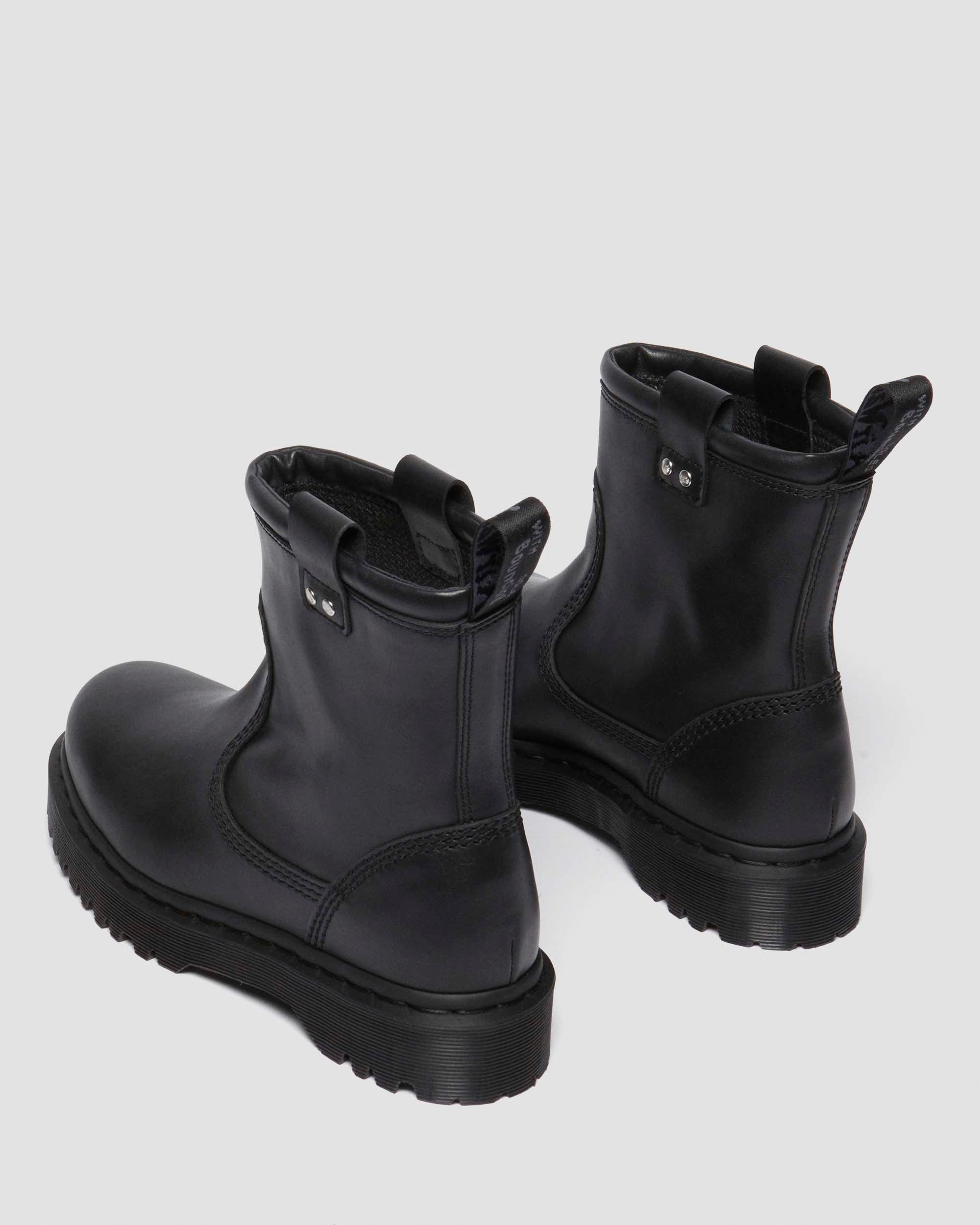 Anistone Lo Leather Biker Boots in Black