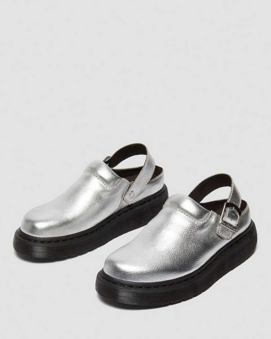 Dr. Martens' Laketen Slingback Mule In Silver