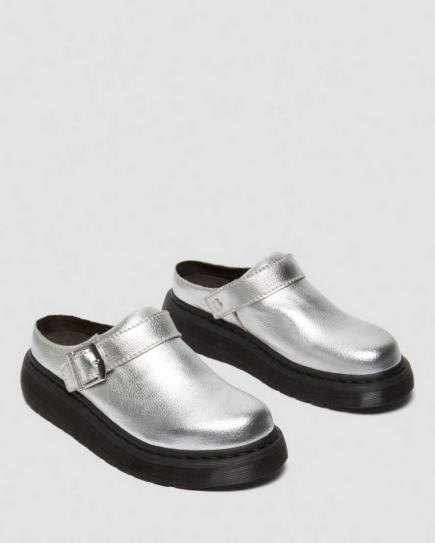 Dr. Martens' Laketen Slingback Mule In Silver