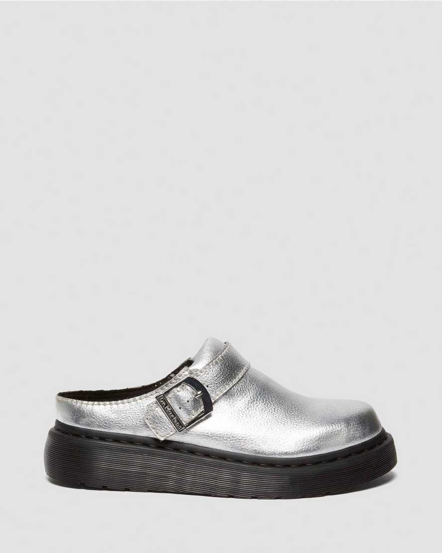 Dr. Martens' Laketen Slingback Mule In Silver