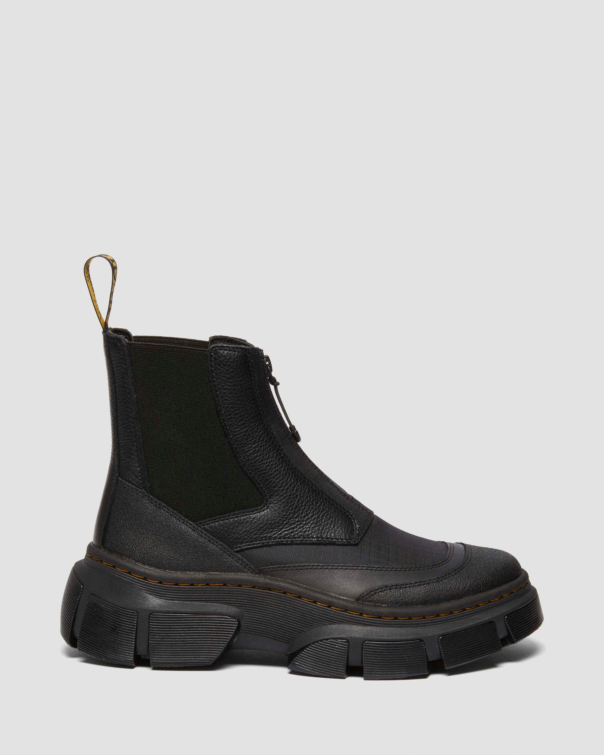 Dr. Martens Stivale Chelsea Unisex 2976, Pelle pieno fiore cerata nera, 48 EU