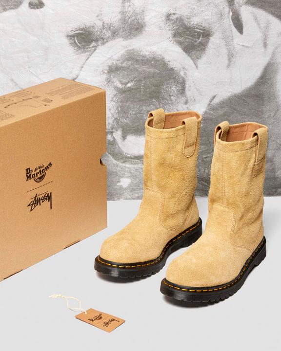 2295 Decon Stüssy Suede Biker Boots in Sand | Dr. Martens 2295 Decon Stüssy Suede Biker Boots in Sand | Dr. Martens