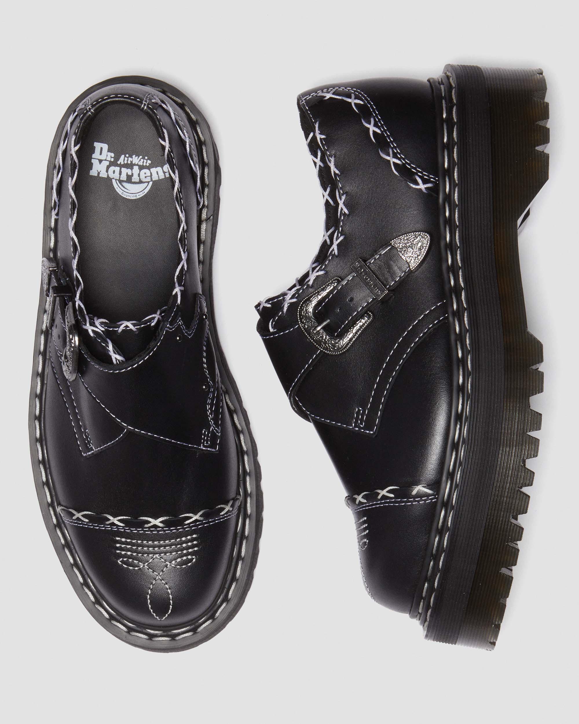 極美品❣️ドクターマーチン Monk Quad GA ゴシックアメリカーナ 厚底 Monk Gothic Americana Leather Platform Shoes in BLACK | Dr. Martens™