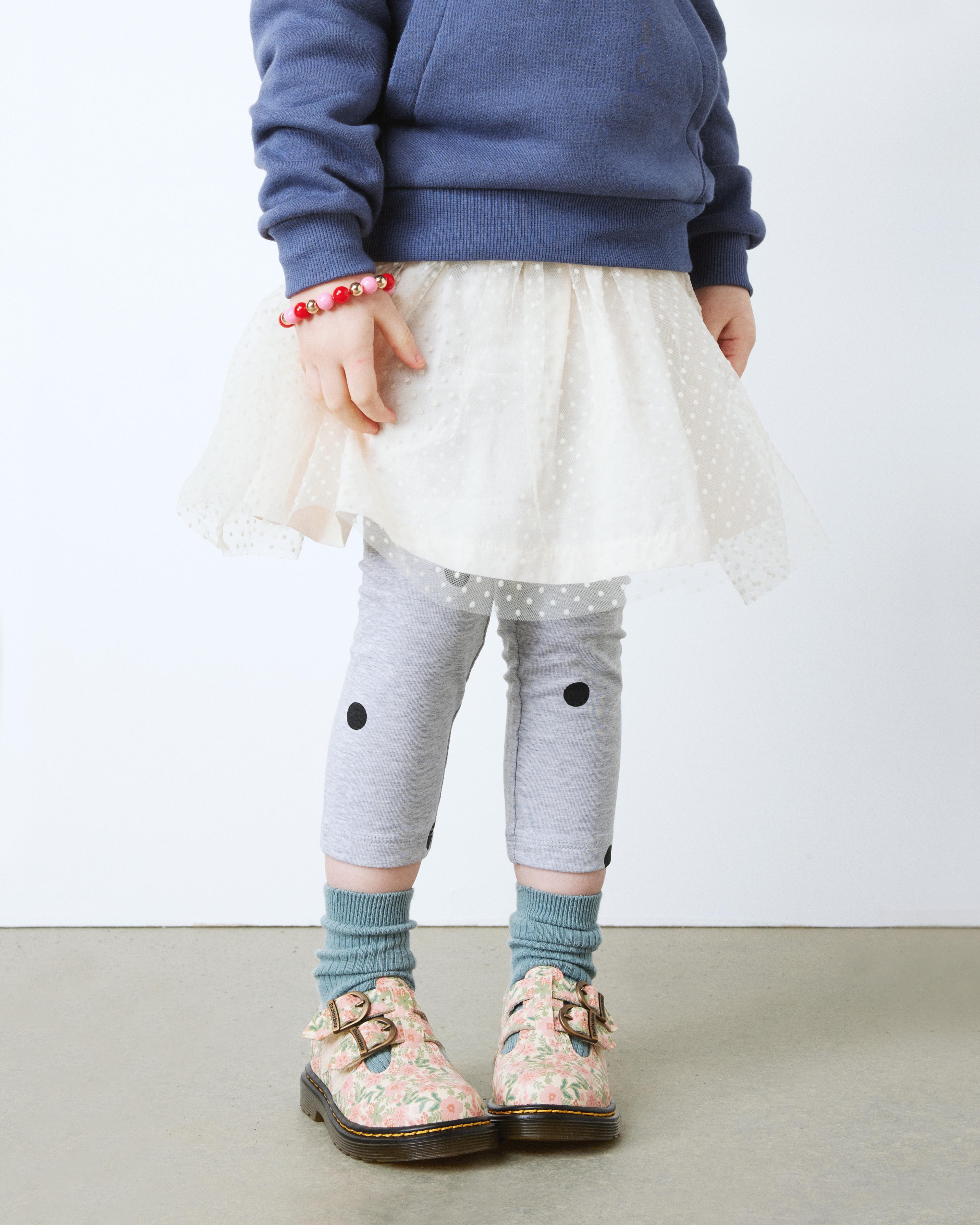 Dr. Martens Toddler 8053 Floral Leather Mary Jane Shoes In Multi