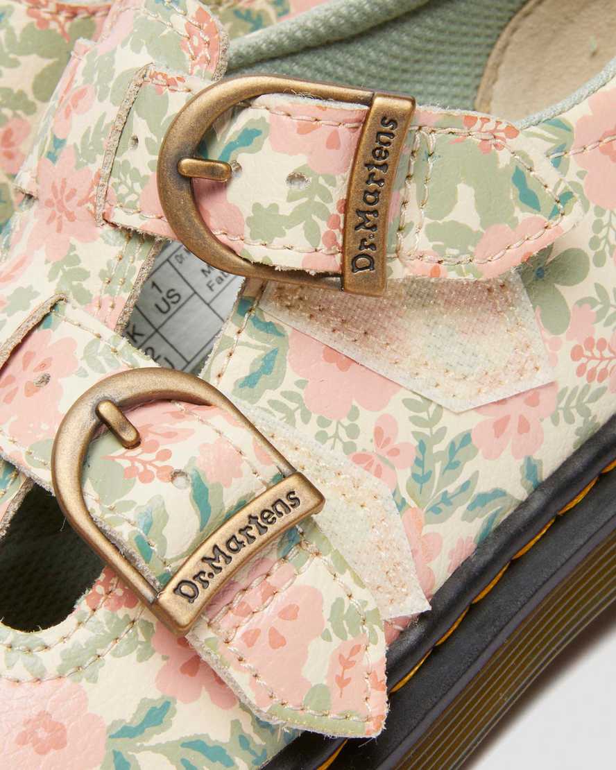 Dr. Martens' Junior 8053 Floral Leather Mary Jane Shoes In Multi