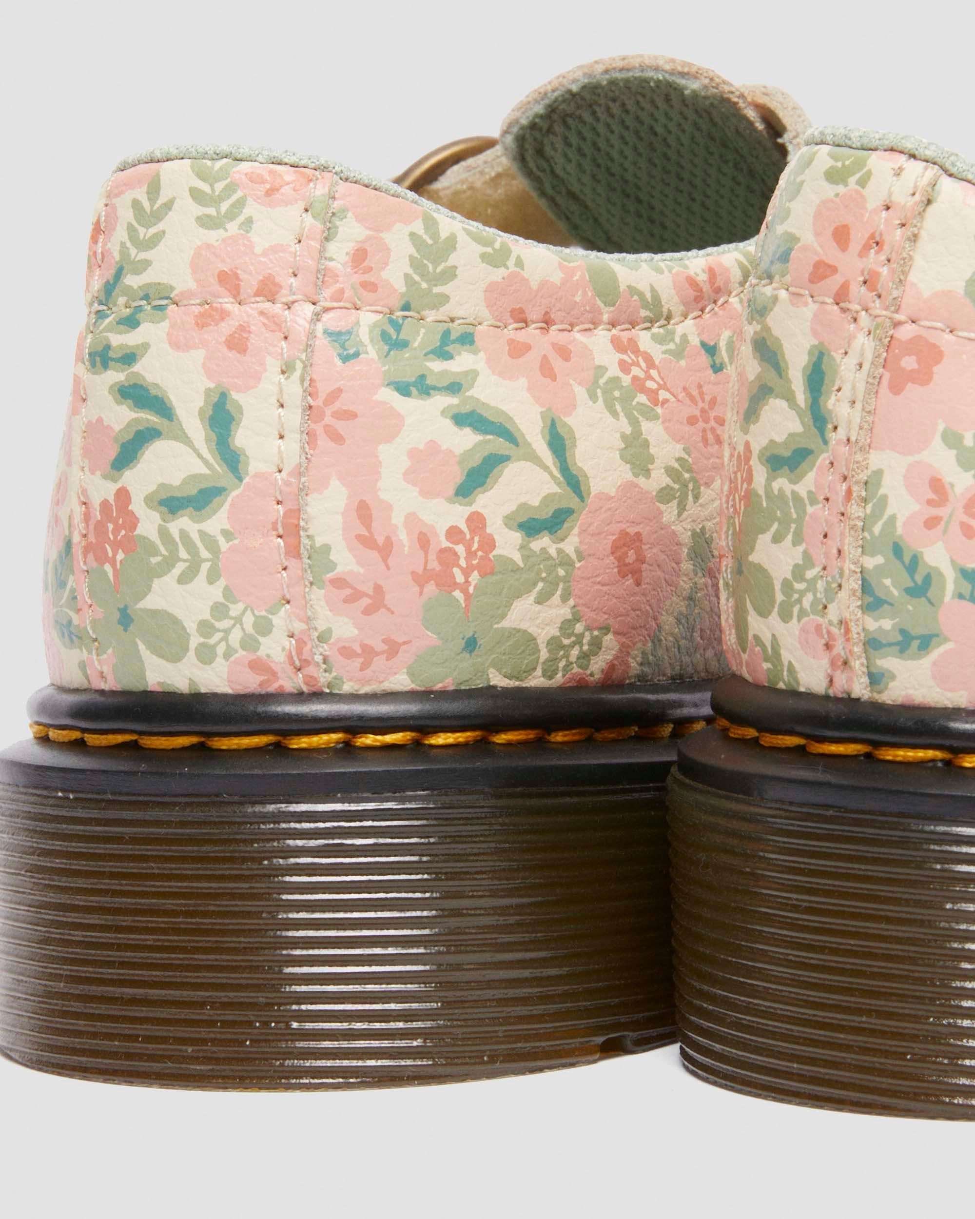 Junior 8053 Floral Leather Mary Jane Shoes in Cloud Cream+Multi