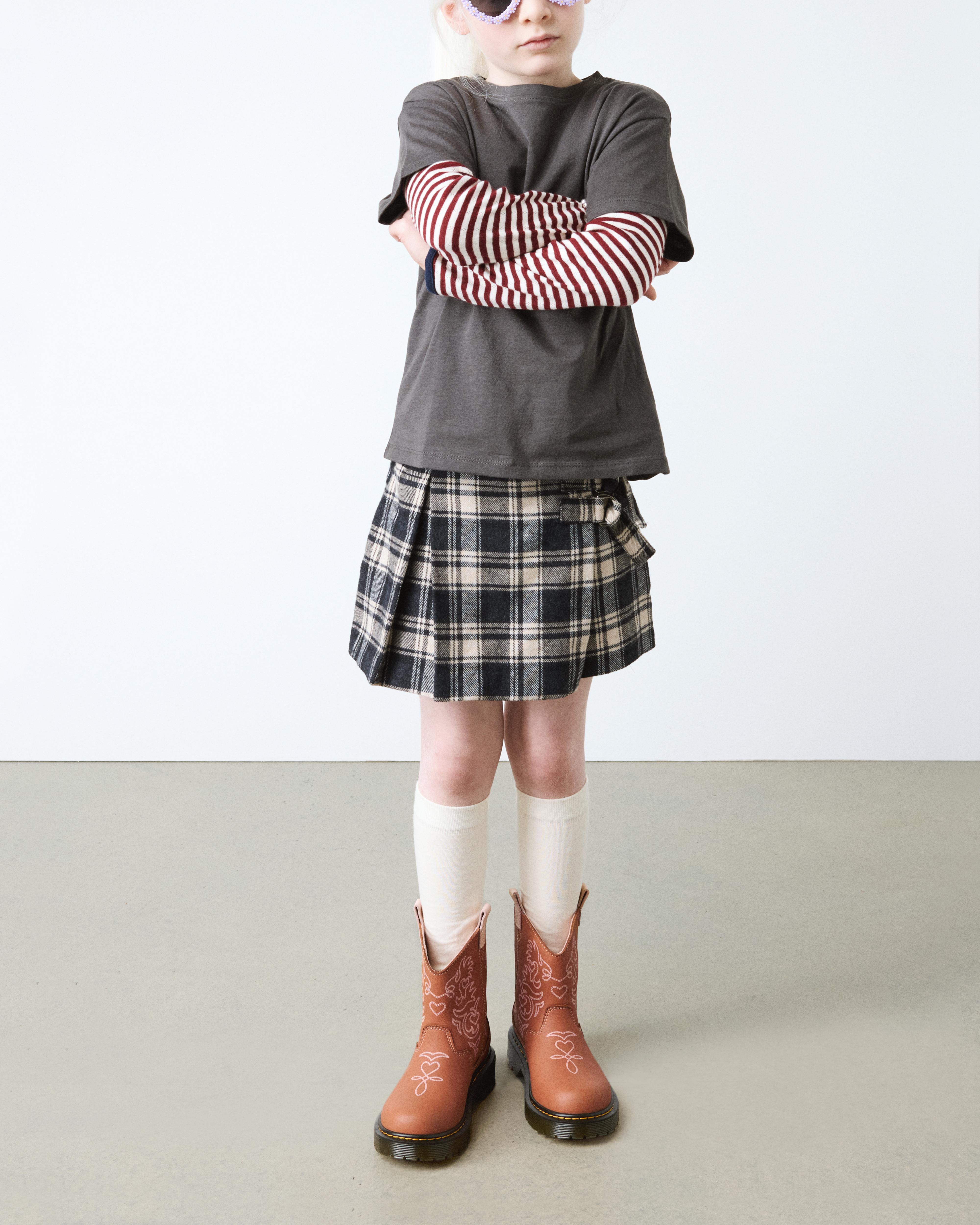 Junior Strixton leather pull-on boots in Dark Tan