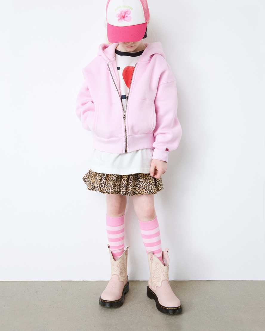 Dr. Martens' Junior Strixton Leather Pull-on Boots In Pink