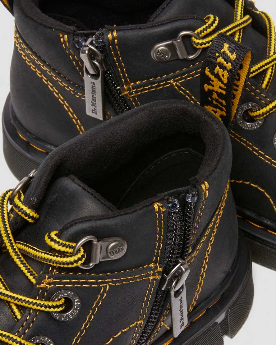 Dr. Martens' Junior Raffe Church Wyoming Leather Boots In Black