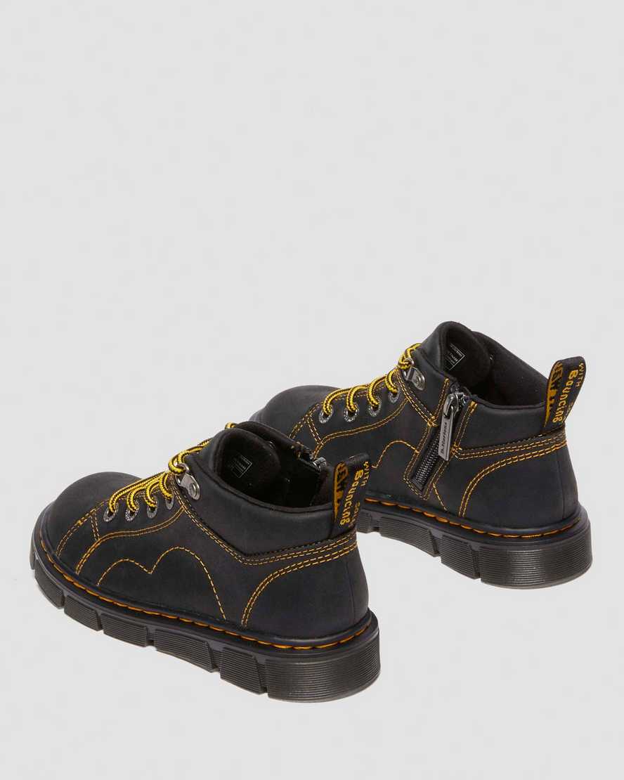 Dr. Martens' Junior Raffe Church Wyoming Leather Boots In Black