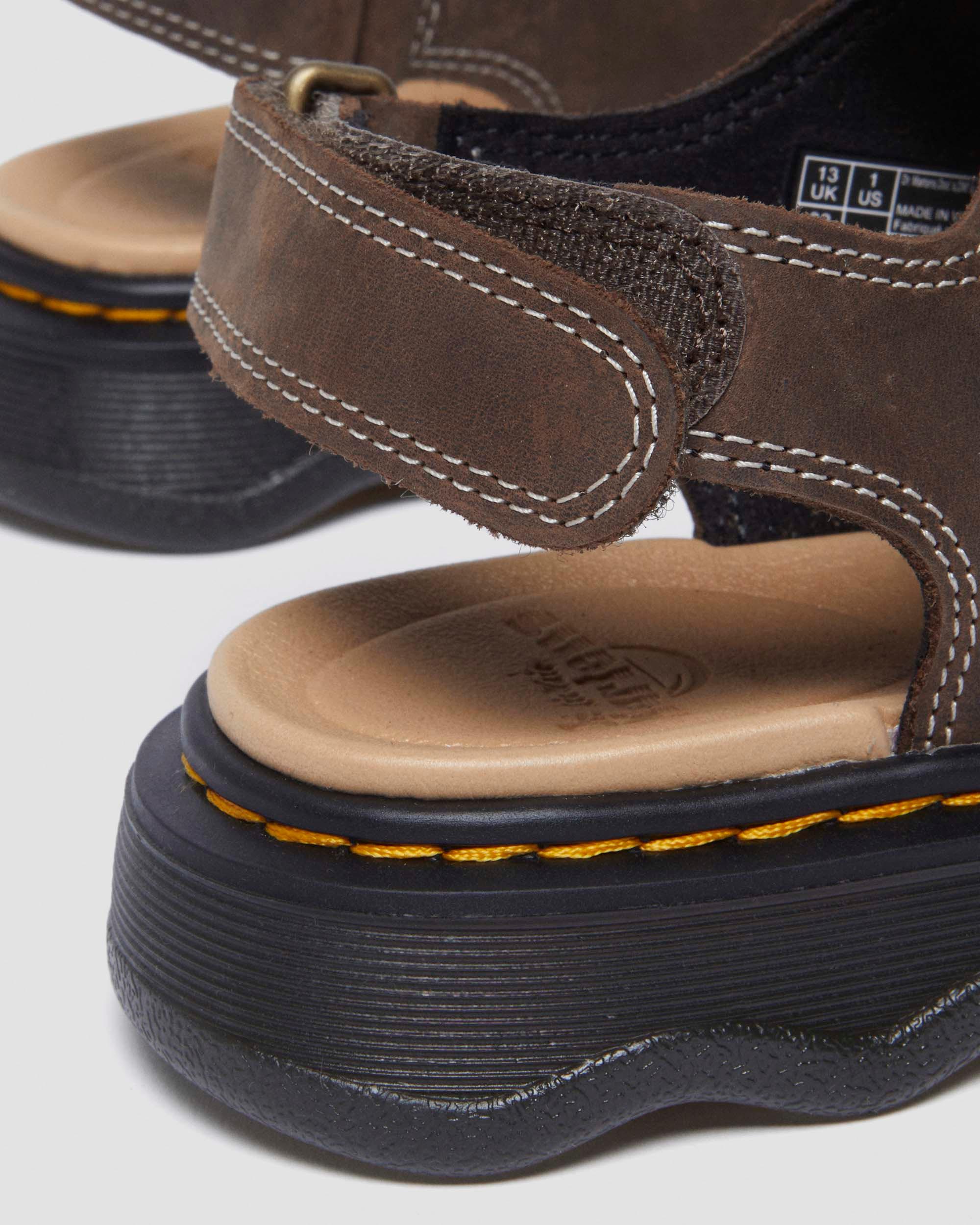 Junior Virden Wyoming Leather Sandals in Dark Brown