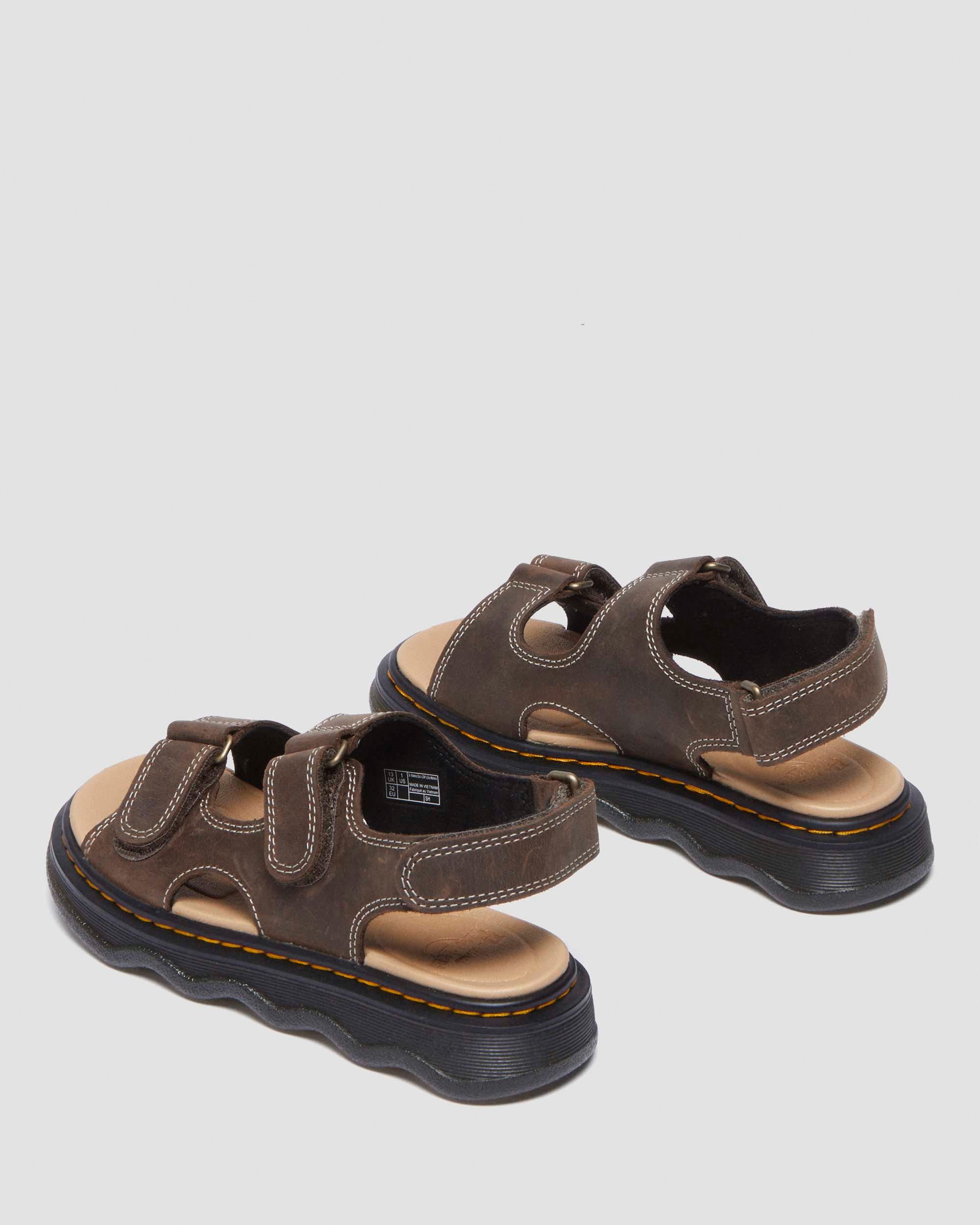 Junior Virden Wyoming Leather Sandals in Dark Brown