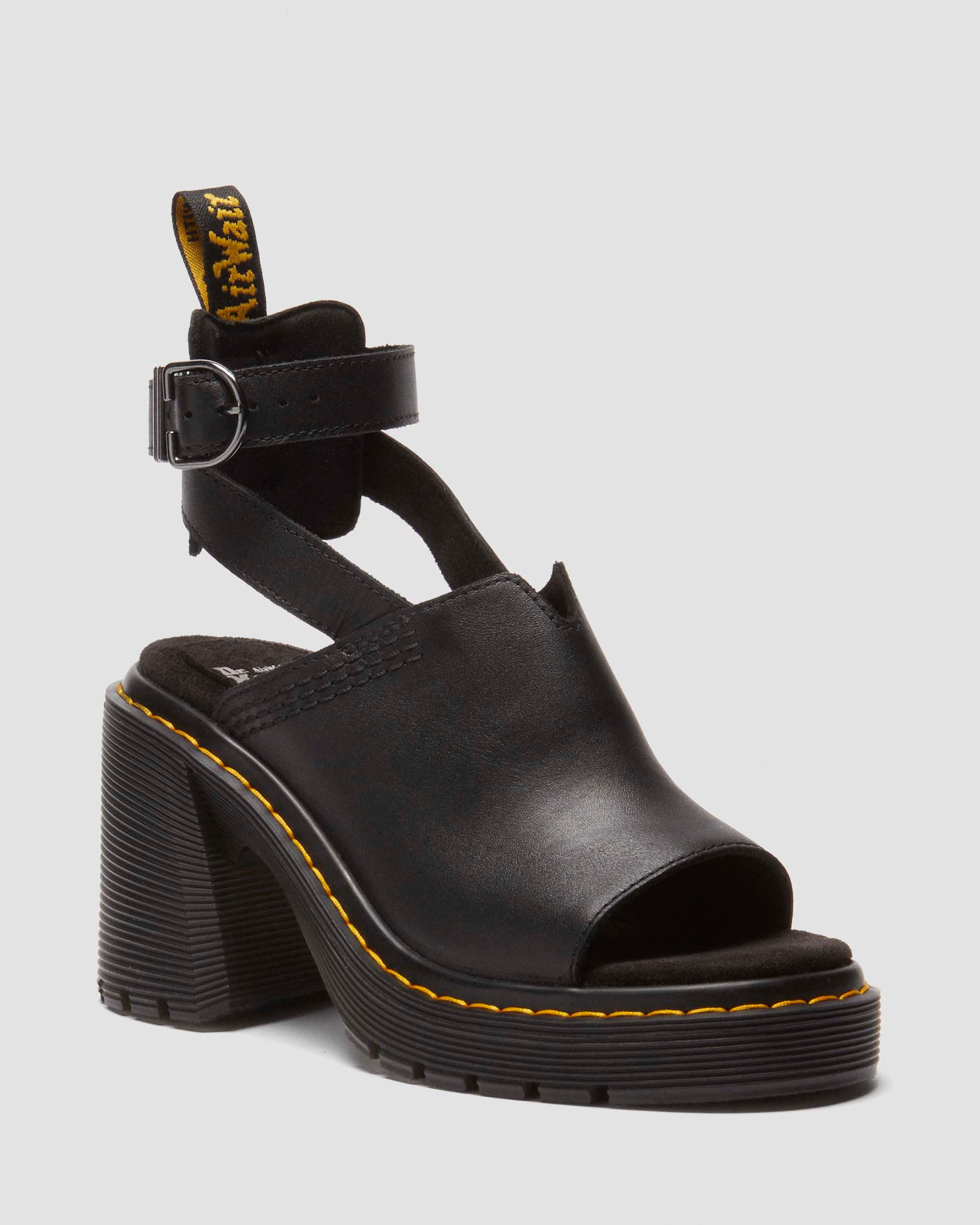Sandales Millee en cuir à bout ouvert in Noir