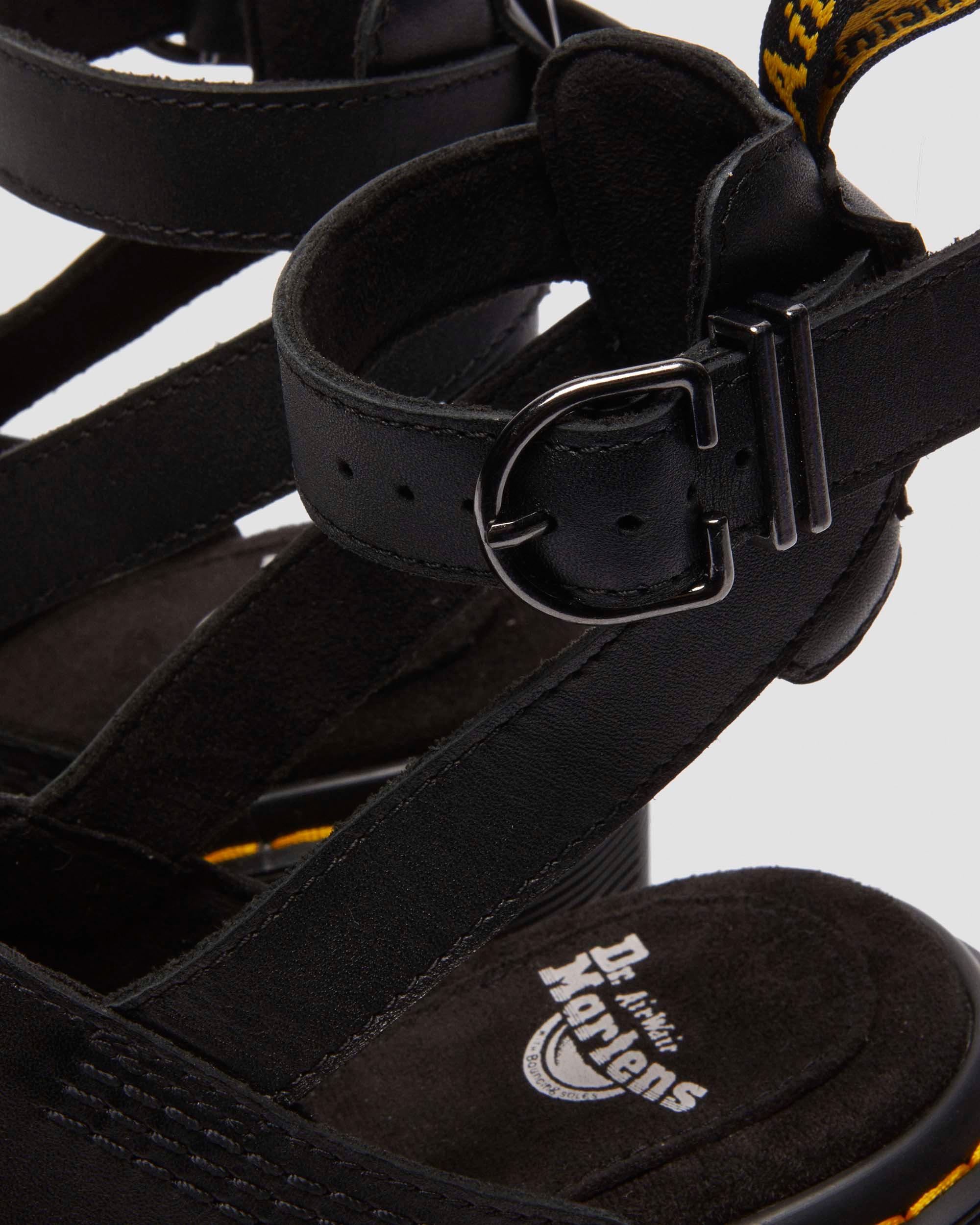 Millee leather open toe sandals in Black