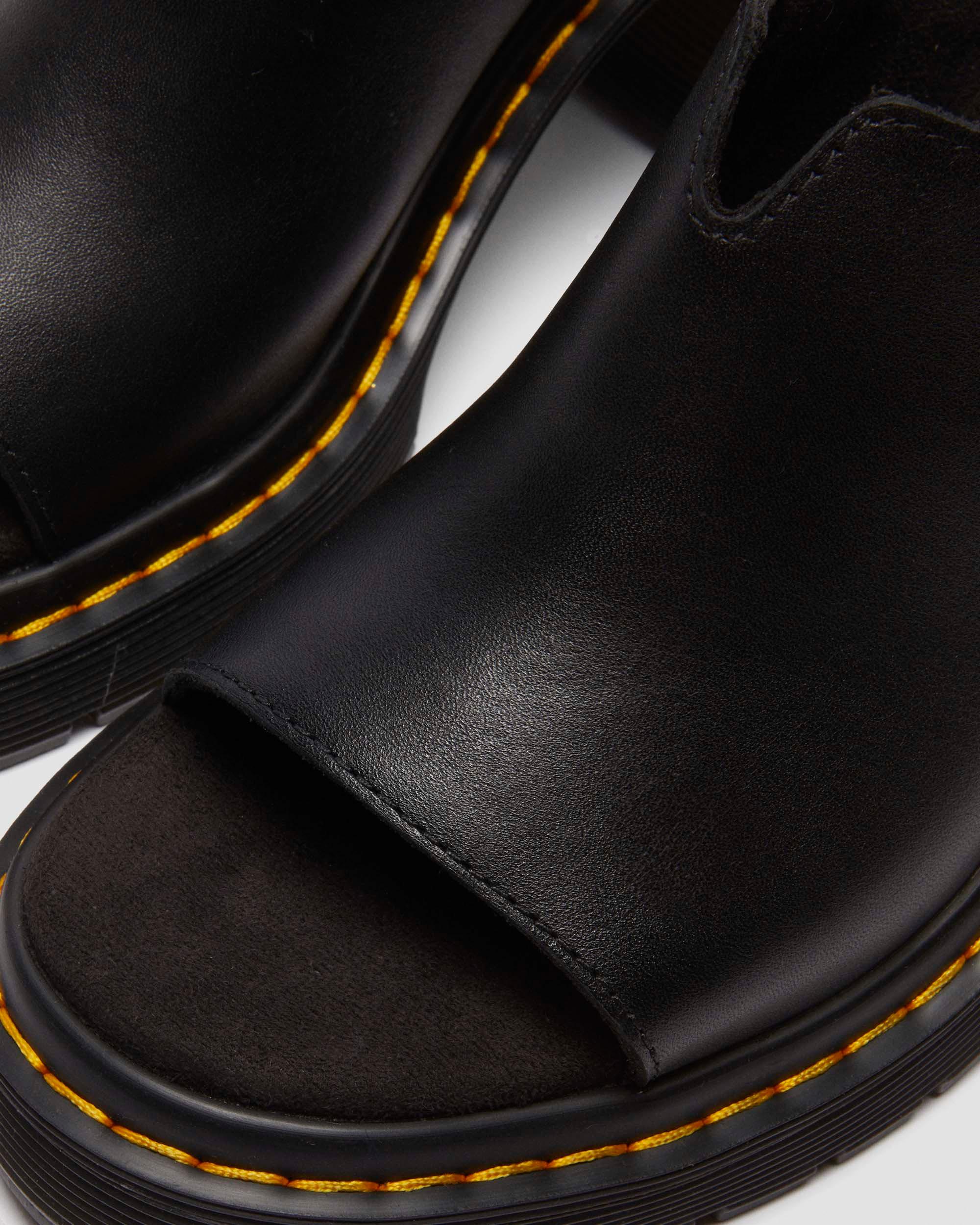 Millee leather open toe sandals in Black