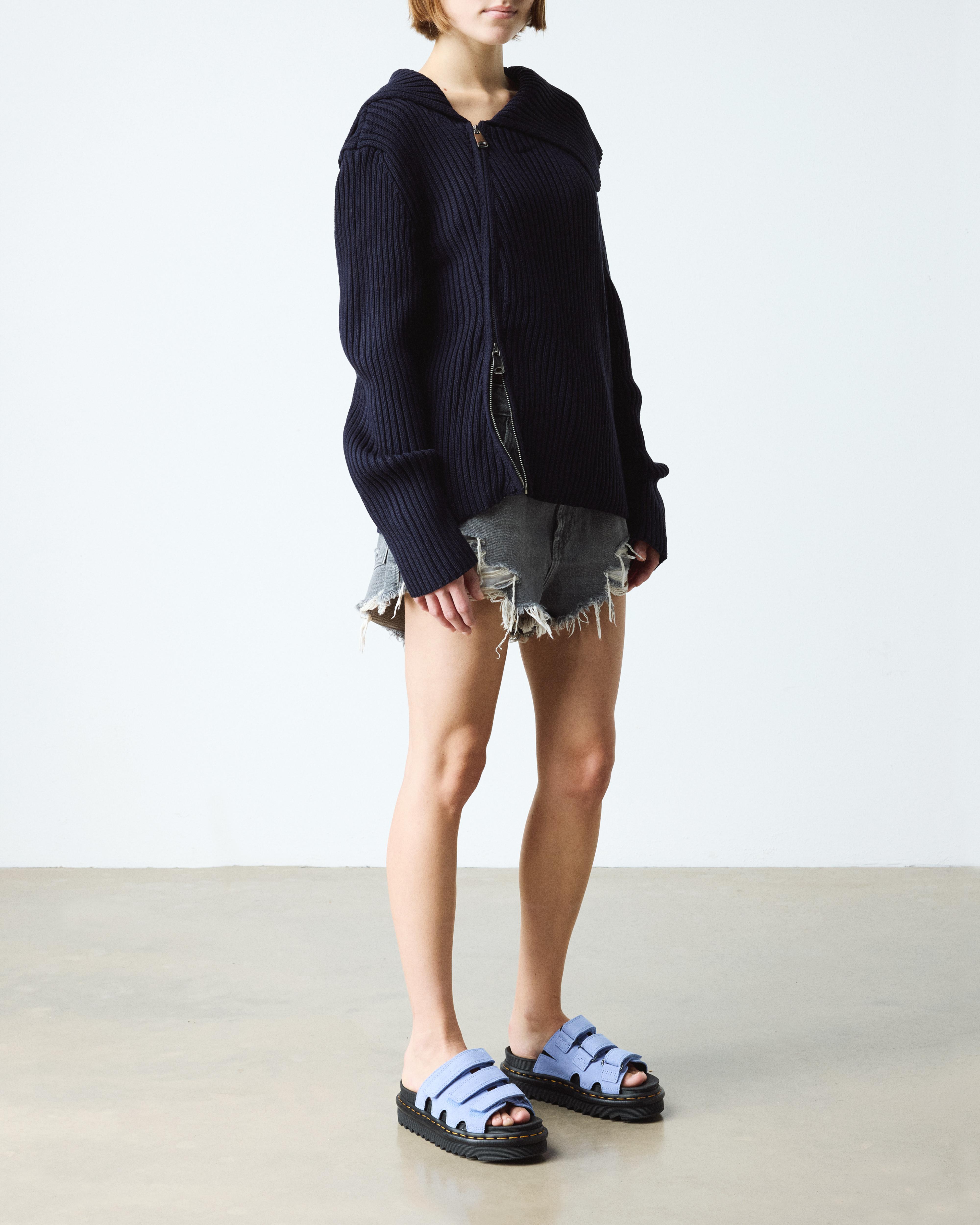 Raine Slide Suede sandals in CORNFLOWER BLUE | Dr. Martens™