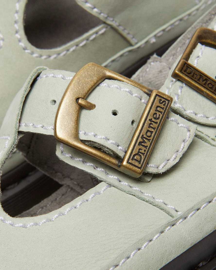 Shop Dr. Martens' Dunnet Flower Buttersoft Leather Sandals In Green