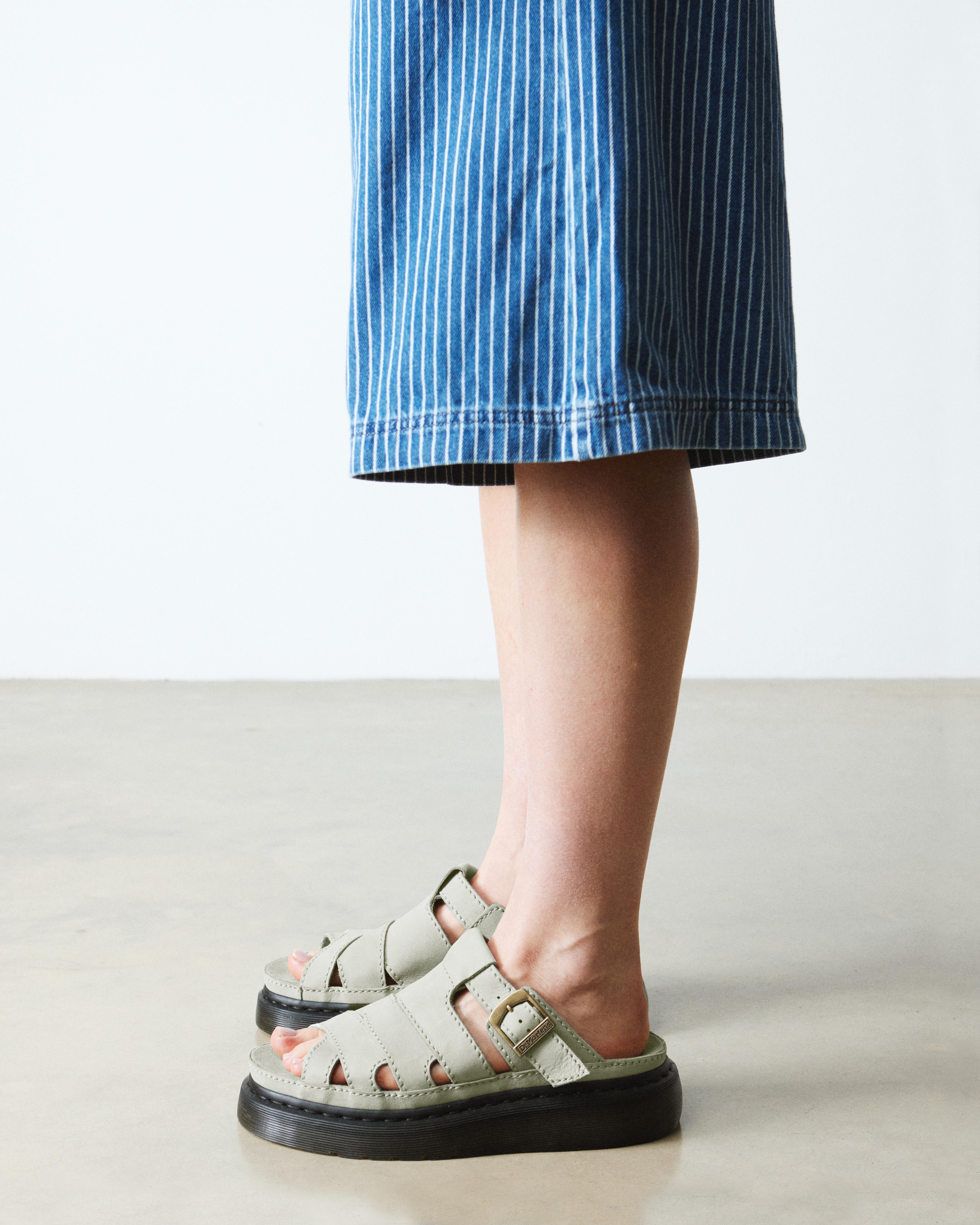 Maxxy Slide Buttersoft leather sandals in Sage Green