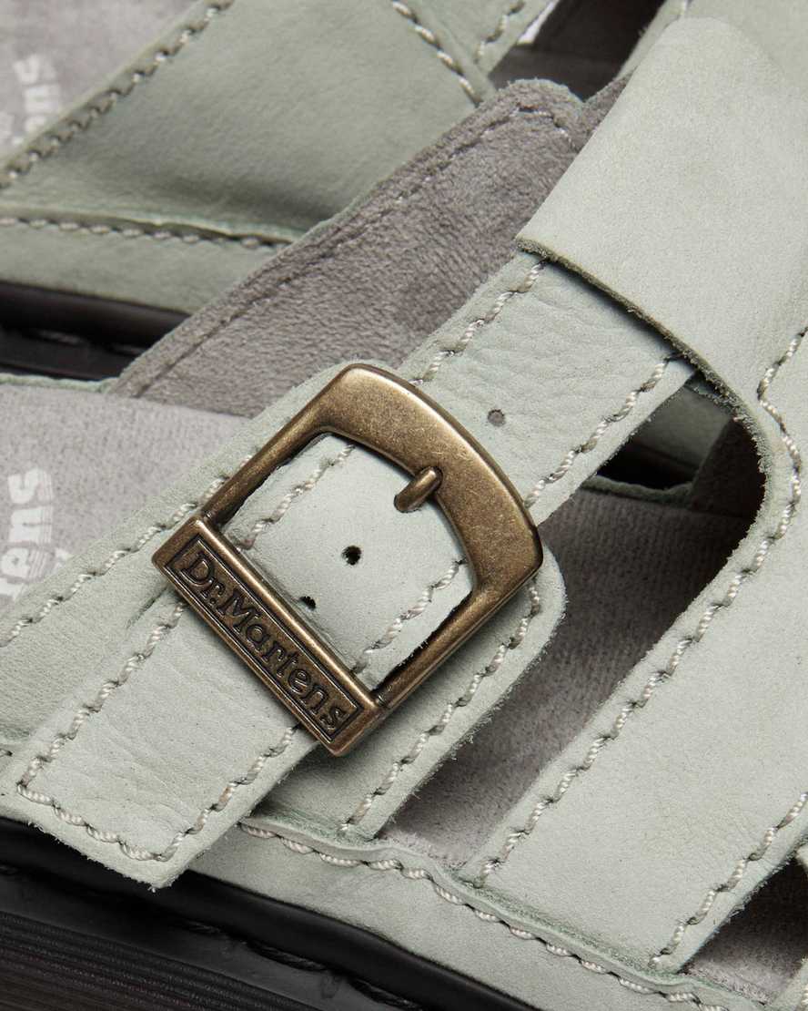 Dr. Martens Maxxy Slide Buttersoft Leather Sandals In Green
