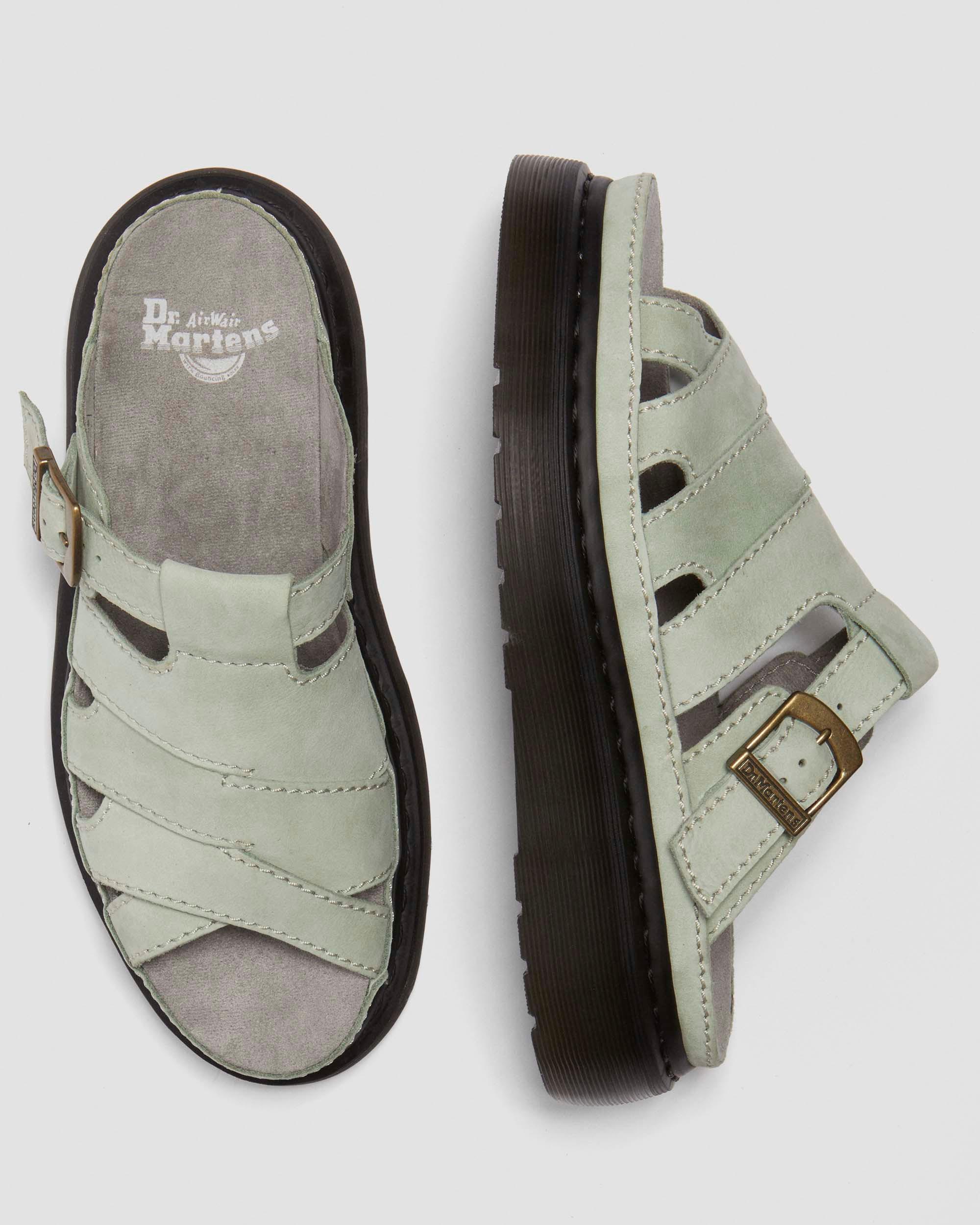Maxxy Slide Buttersoft leather sandals in Sage Green