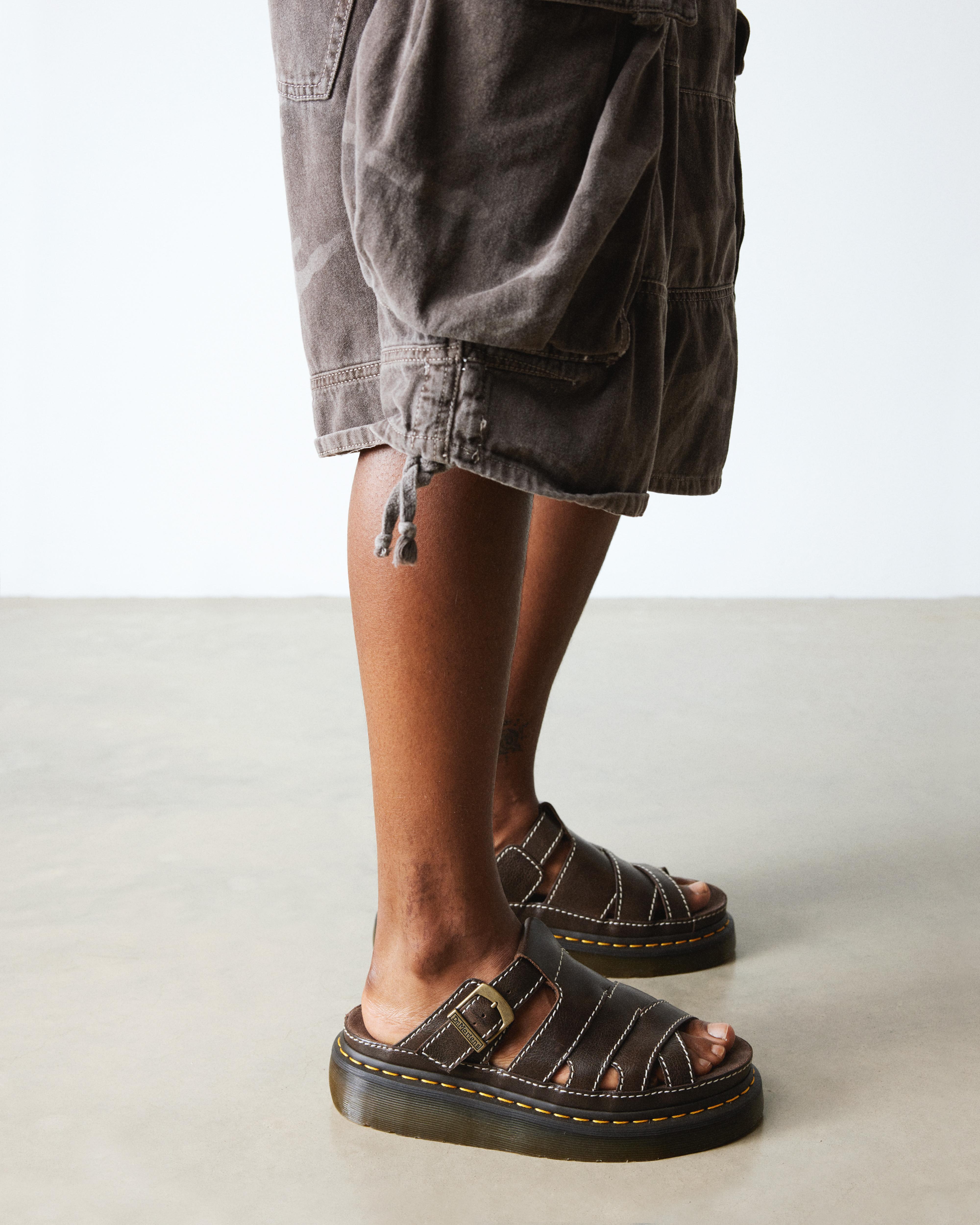 Dr. Martens' Maxxy Slide  Ar Rogue Leather Sandals In Brown