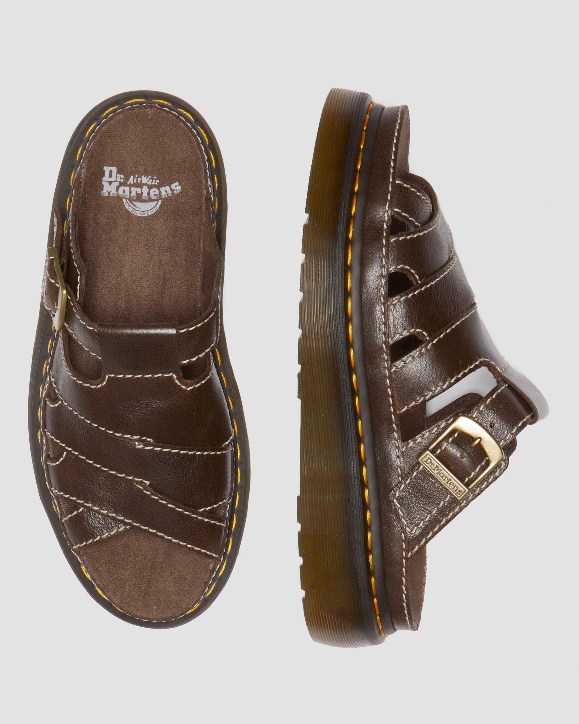 Maxxy Slide  AR Rogue leather sandals in Brown