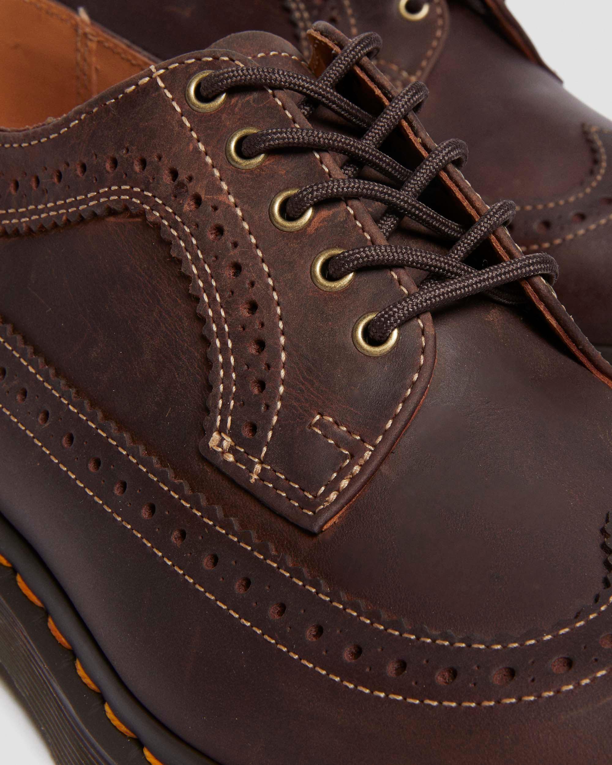 Dr. Martens' 3989 Crazy Horse Leather Brogue Shoes In Brown