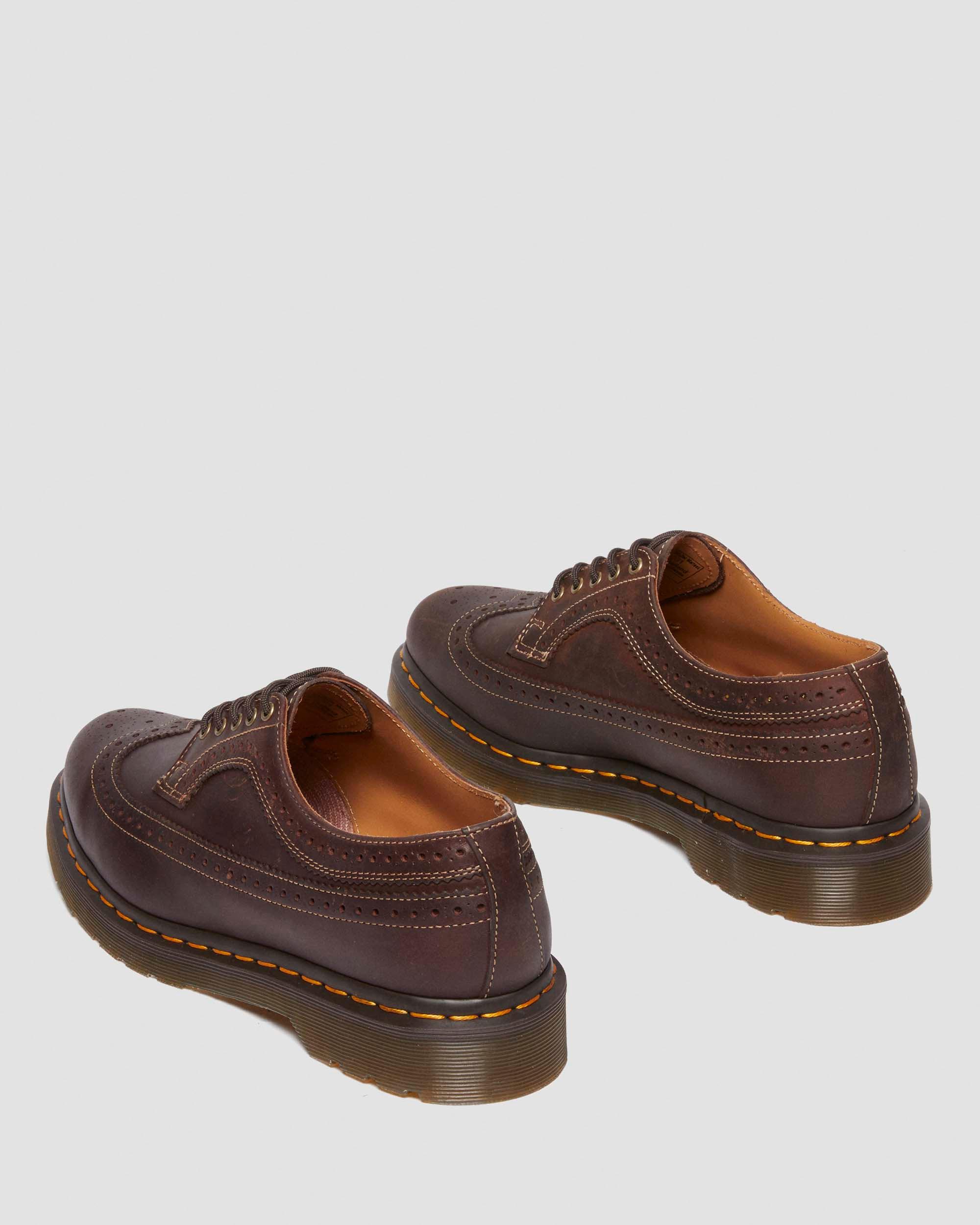 Dr. Martens' 3989 Crazy Horse Leather Brogue Shoes In Brown