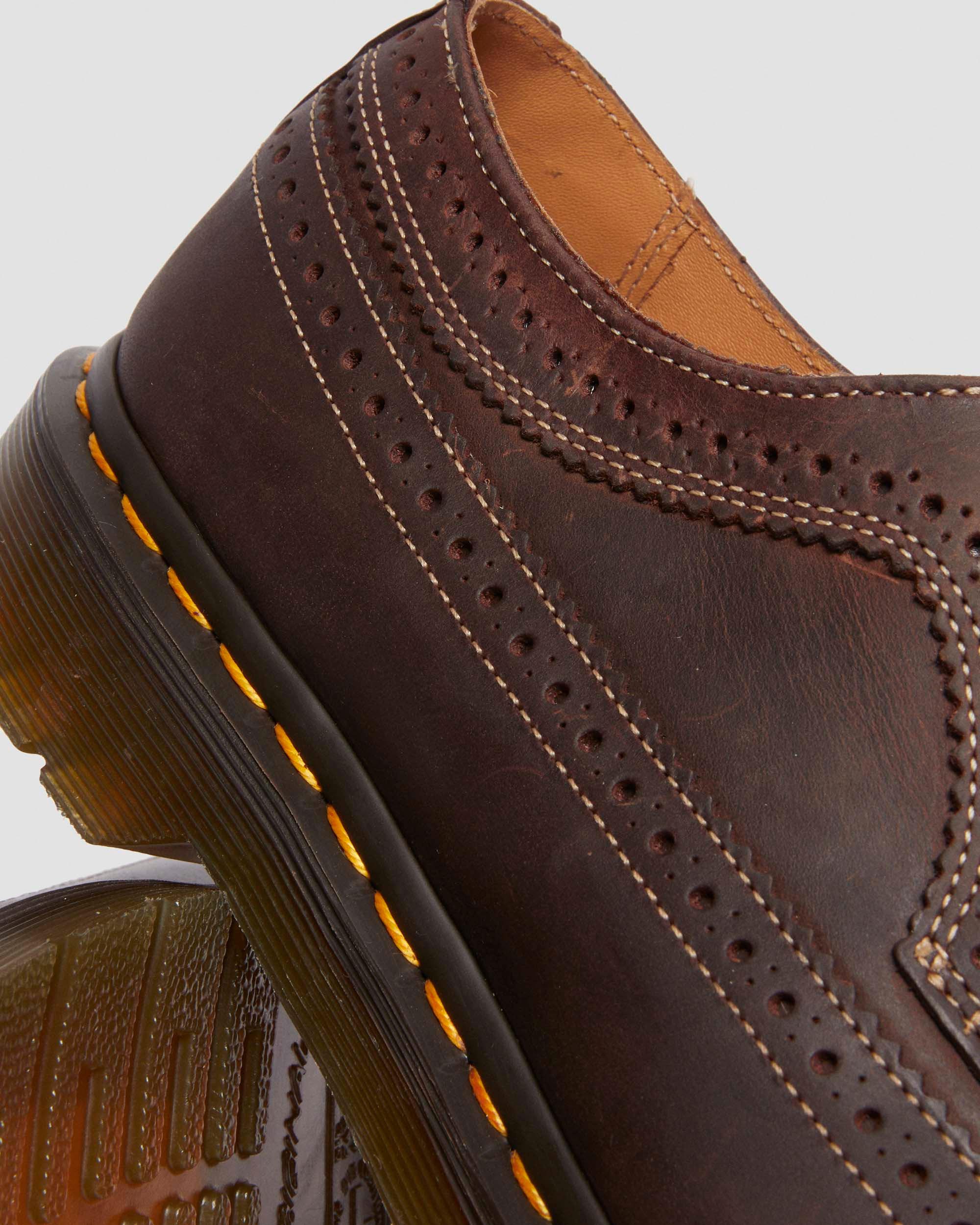 3989 Crazy Horse leather brogue shoes in Dark Brown | Dr