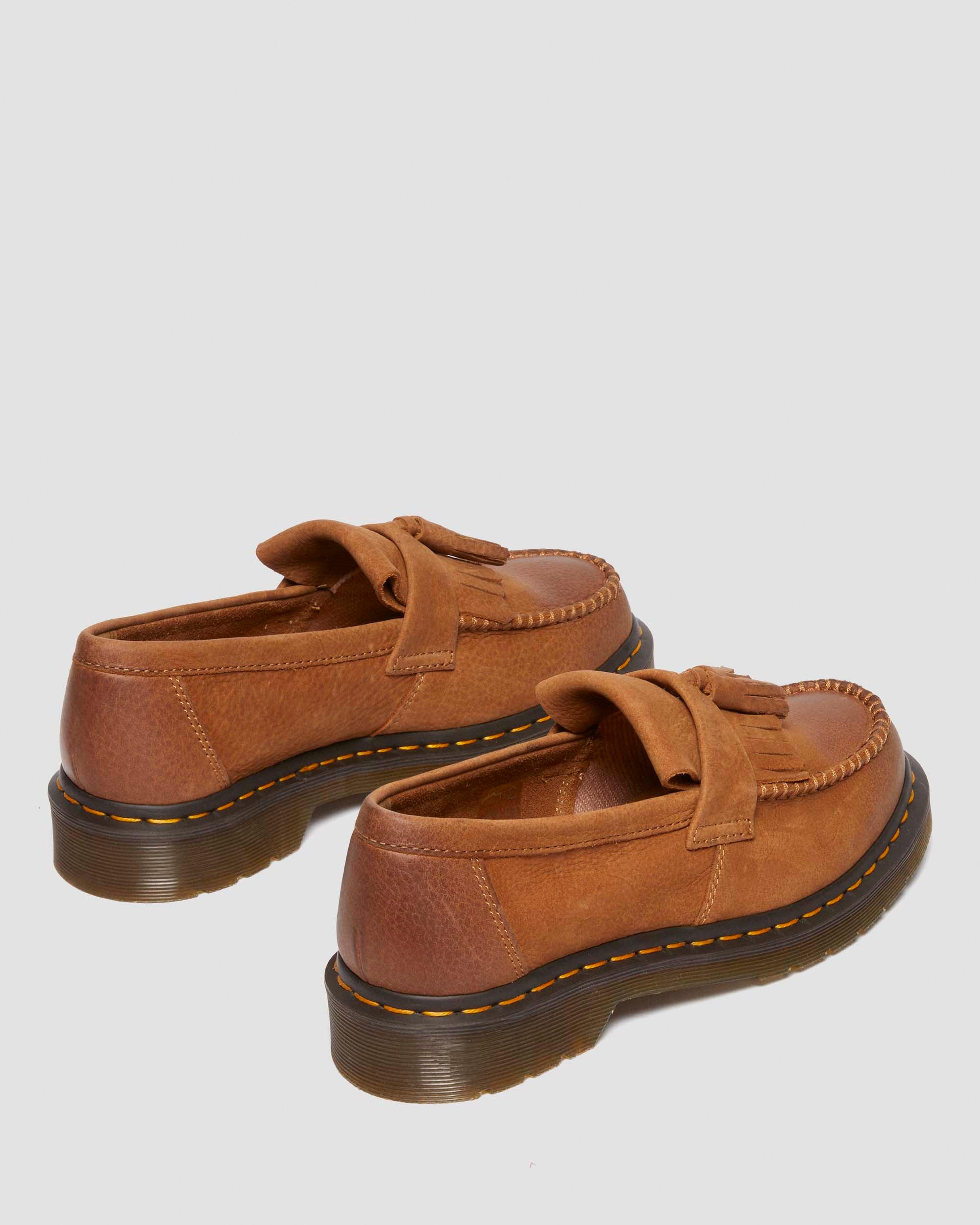Adrian Tumbled Nubuck tassle loafers in Desert Brown