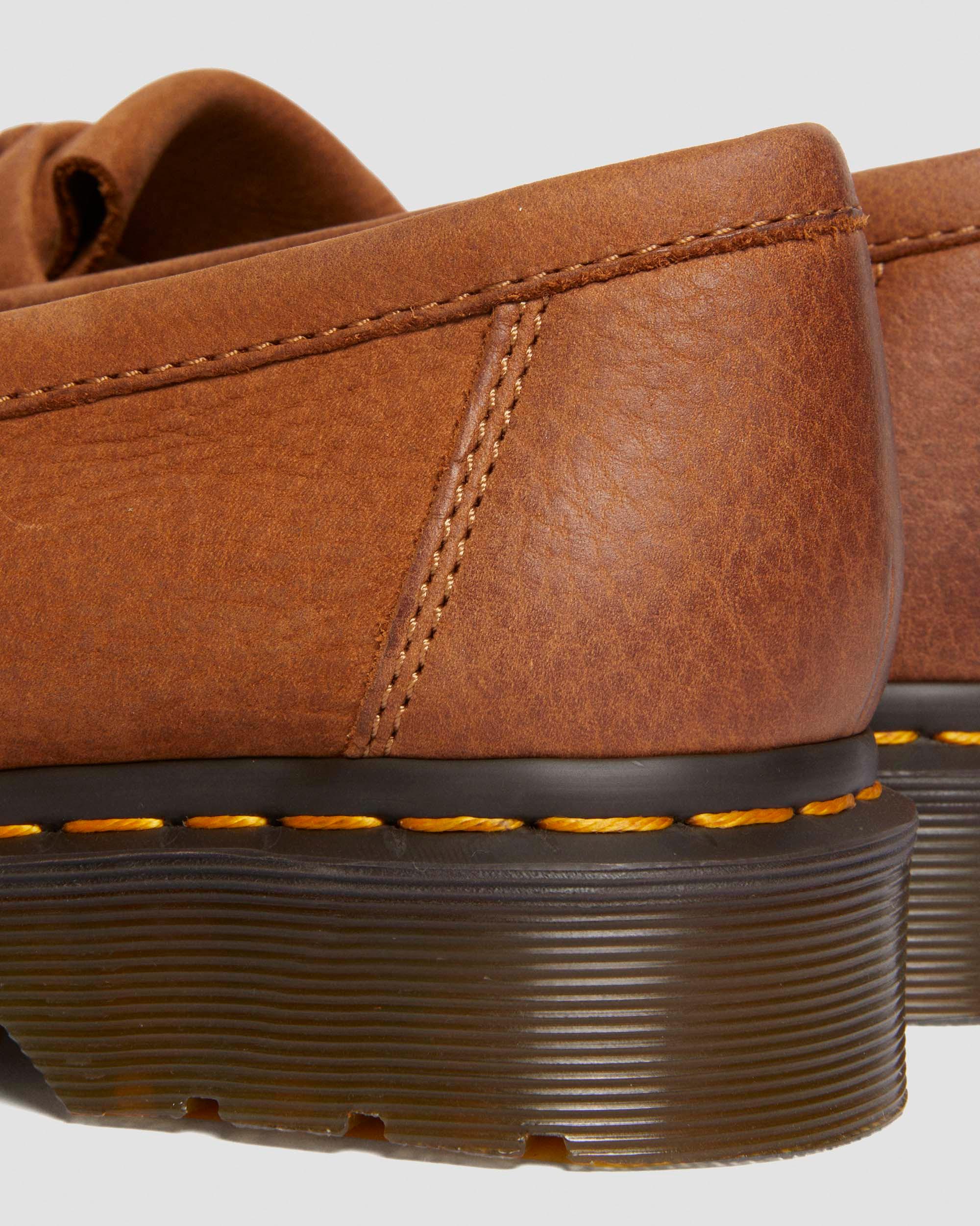 Adrian Tumbled Nubuck tassle loafers in Desert Brown