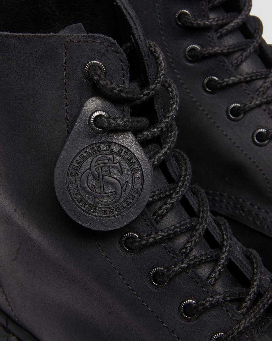 Dr. Martens' 1460 Bex Bump Toe Leather Boots In Black