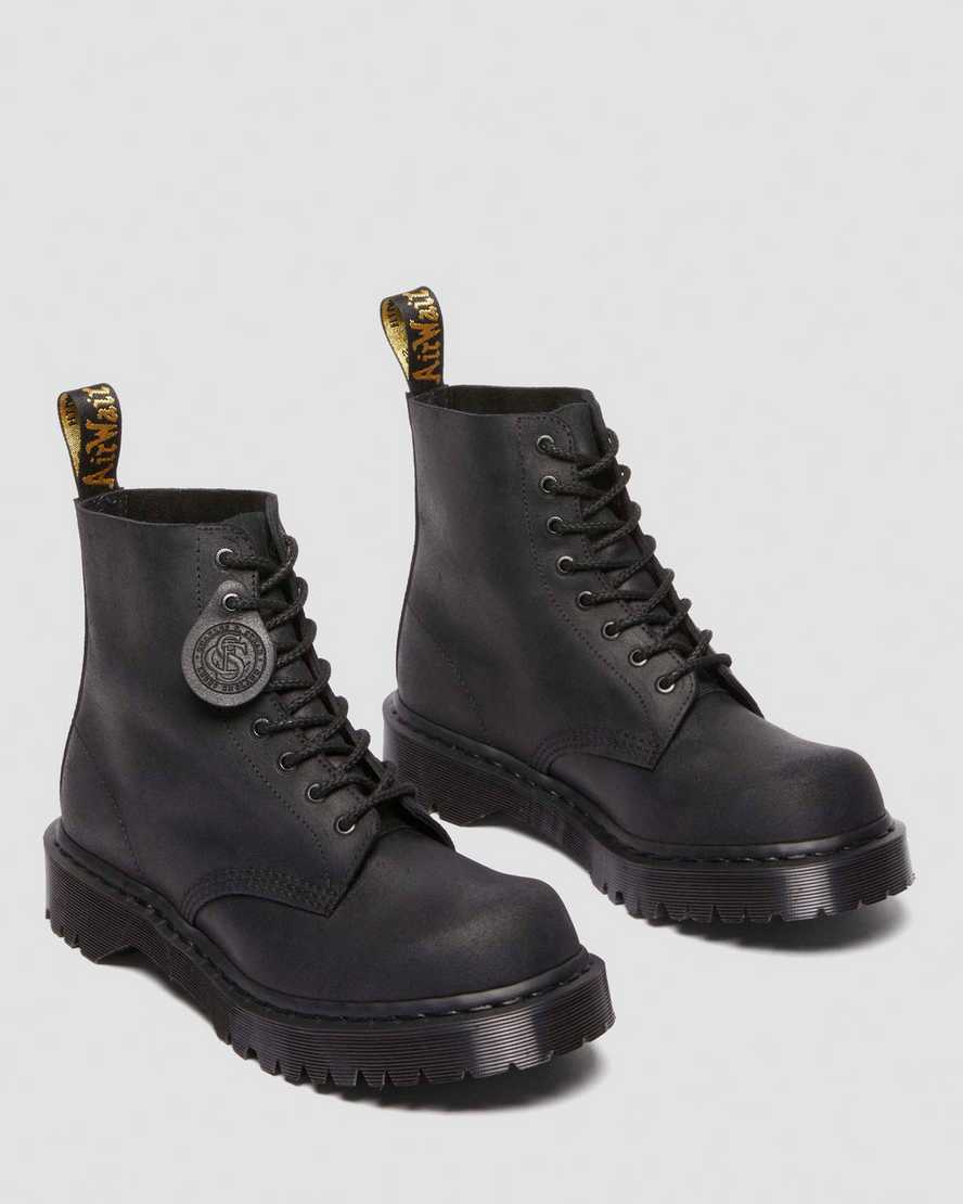Dr. Martens' 1460 Bex Bump Toe Leather Boots In Black