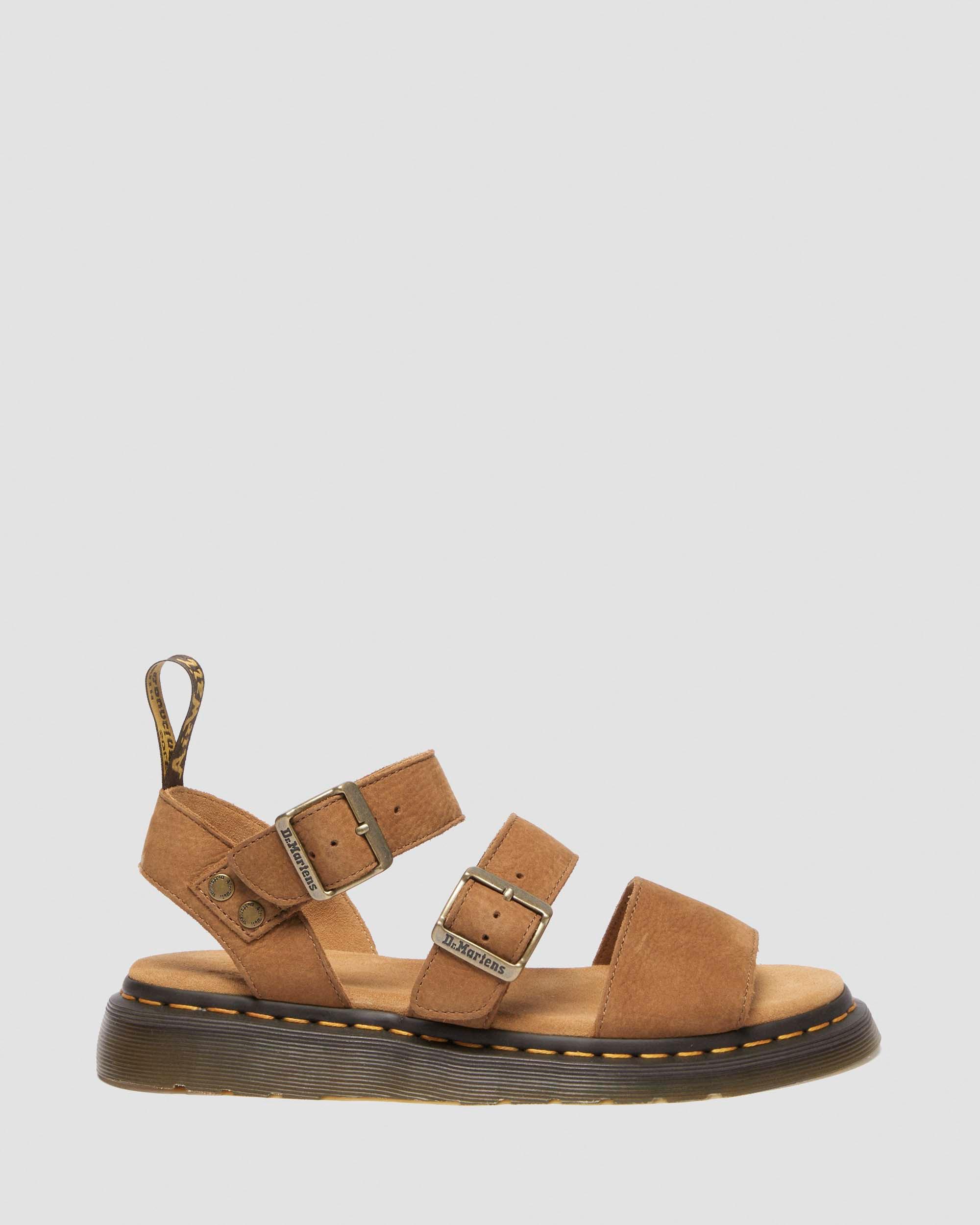 Sandali Gryphon in pelle Tumbled Nabuk in Marrone Sabbia