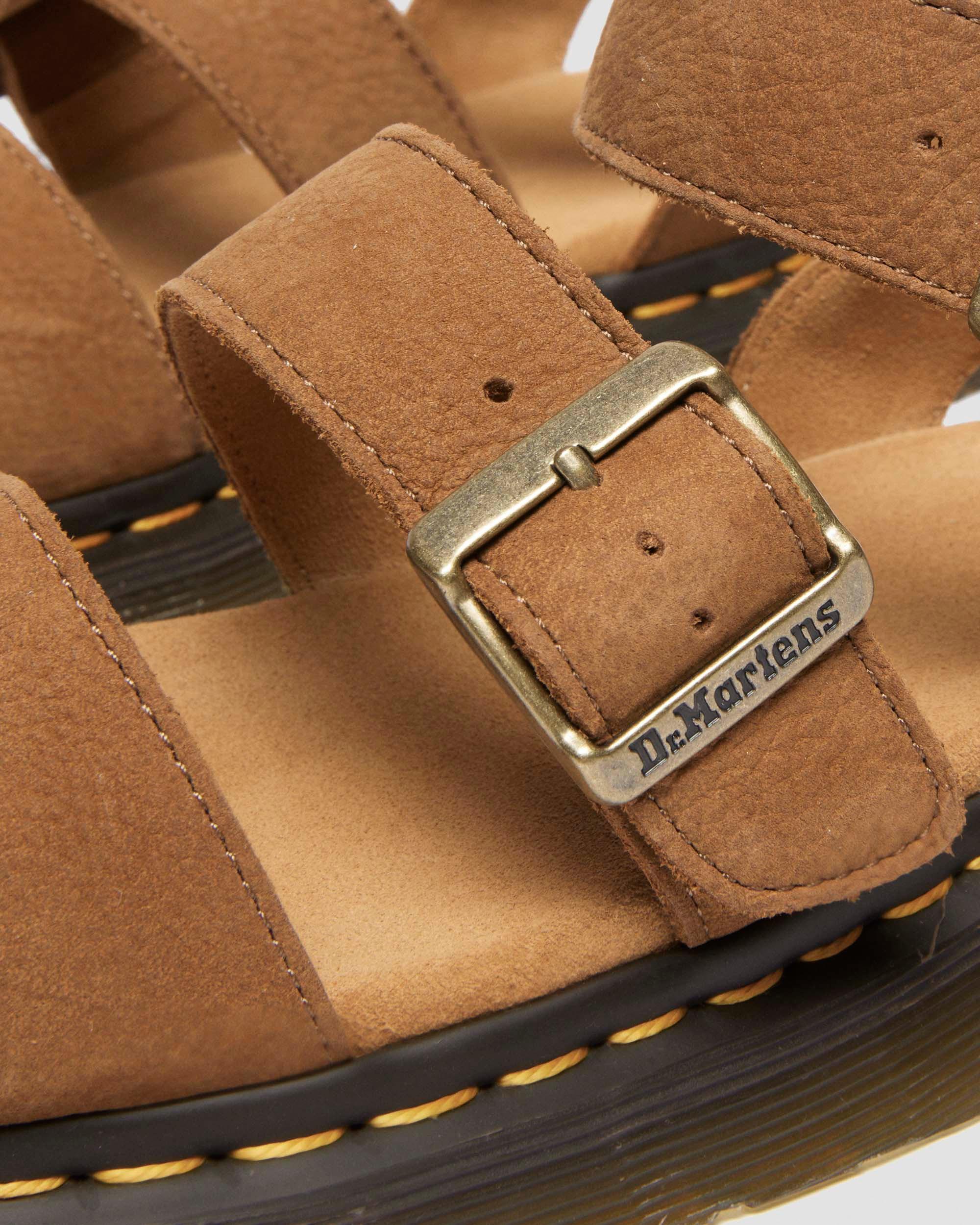 Sandali Gryphon in pelle Tumbled Nabuk in Marrone Sabbia