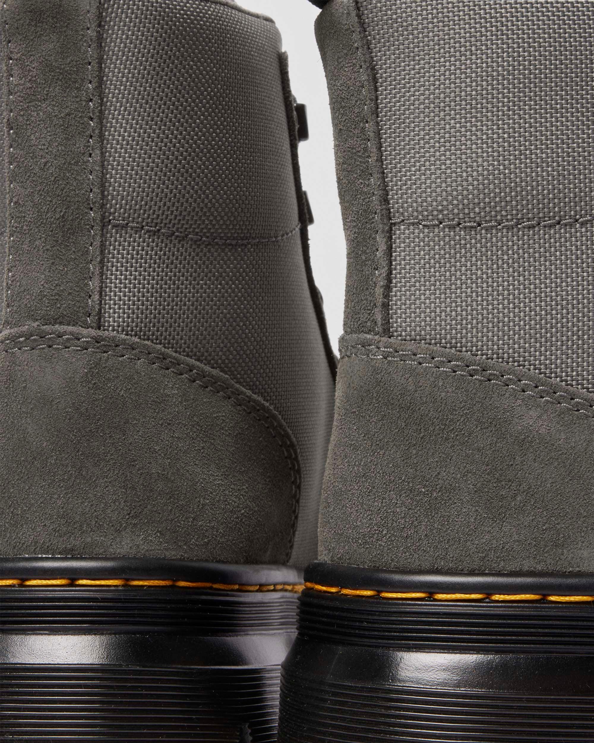 Combs W Suede Utility Boots in Gunmetal | Dr. Martens