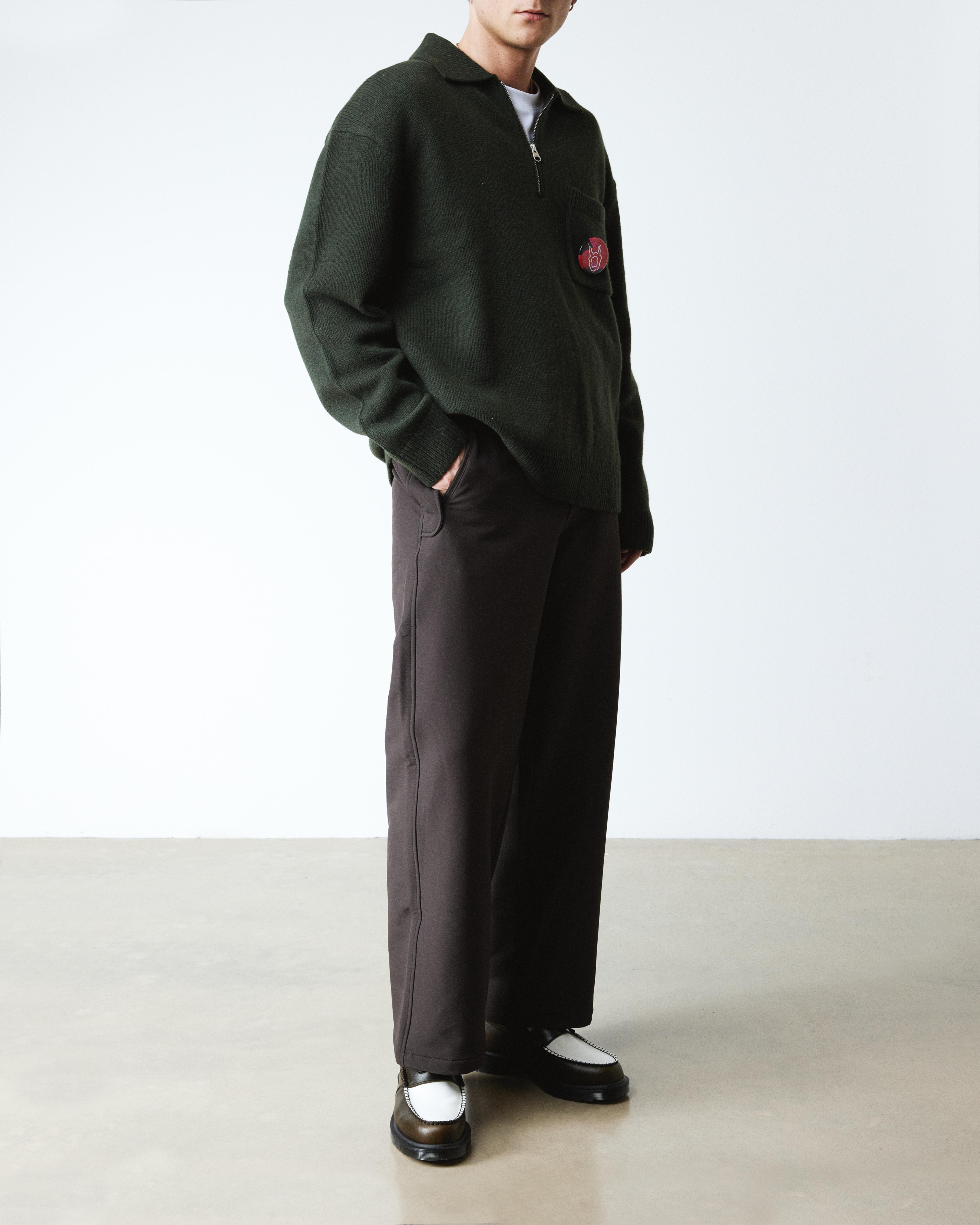 Penton two-tone leather loafers in Olive+White