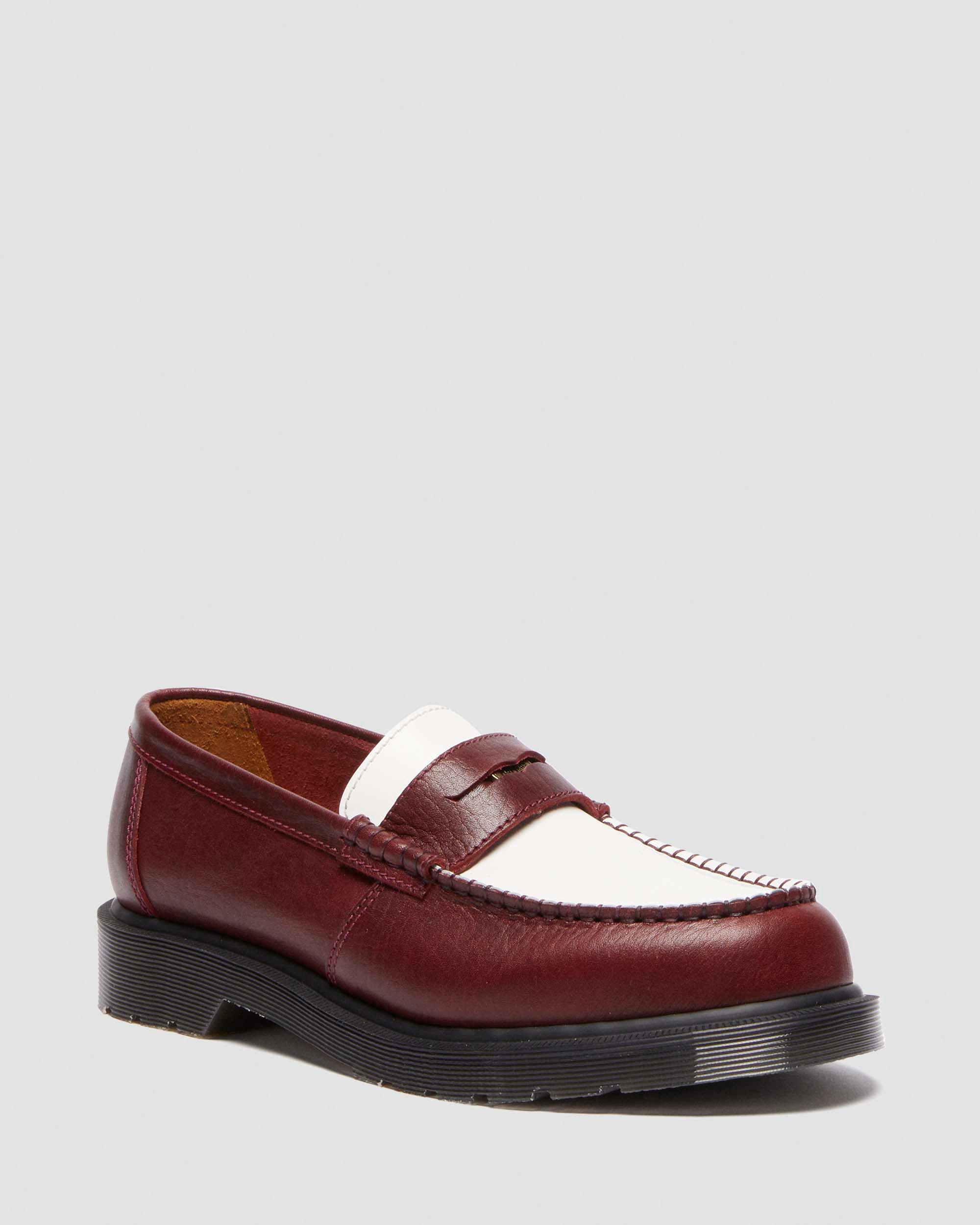 Penton Two-Tone-loafers i læder in Bordeauxfarvet+Hvid