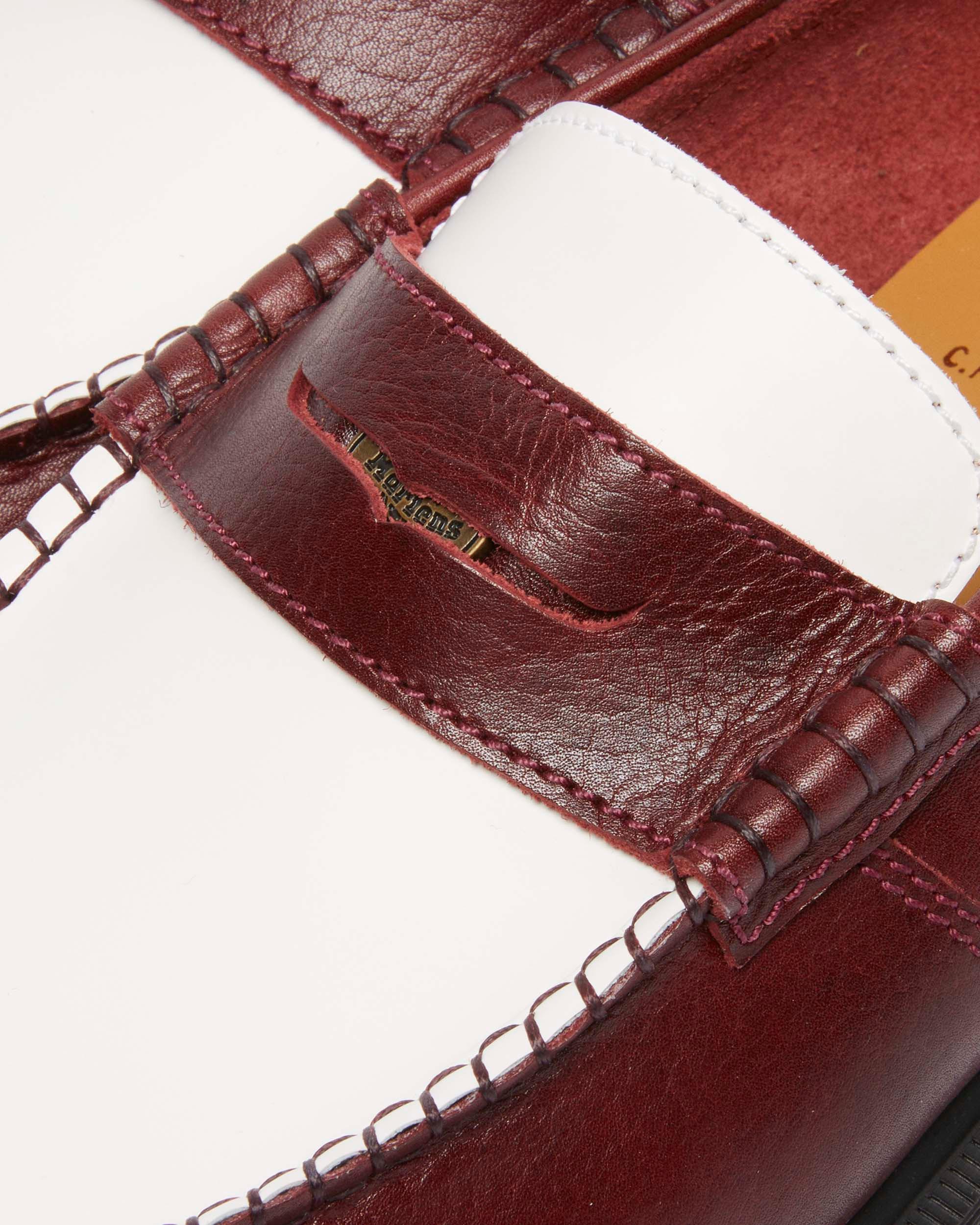 Penton Two-Tone-loafers i læder in Bordeauxfarvet+Hvid